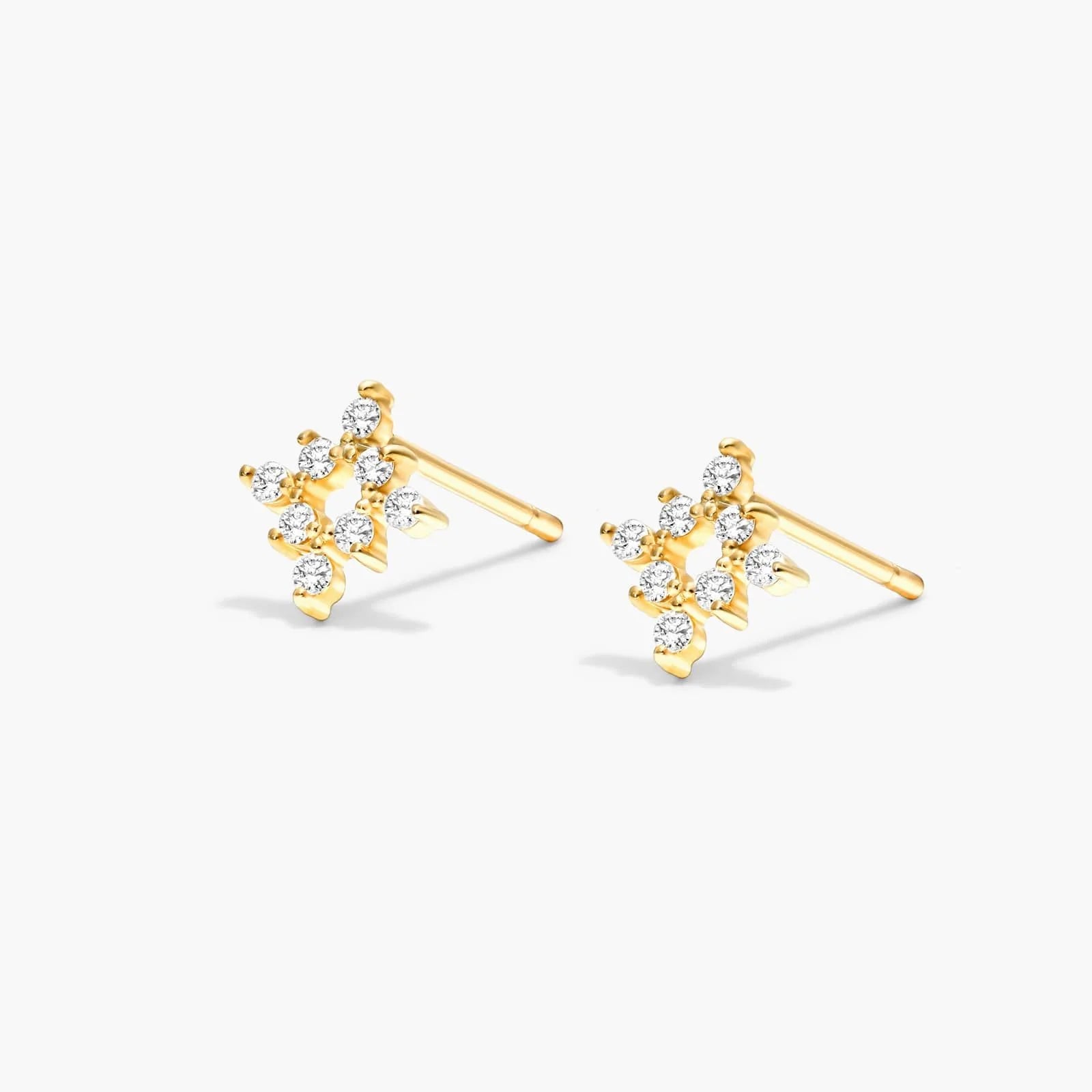 Brinco de Ouro 18k feminino Diamantes Luxo
