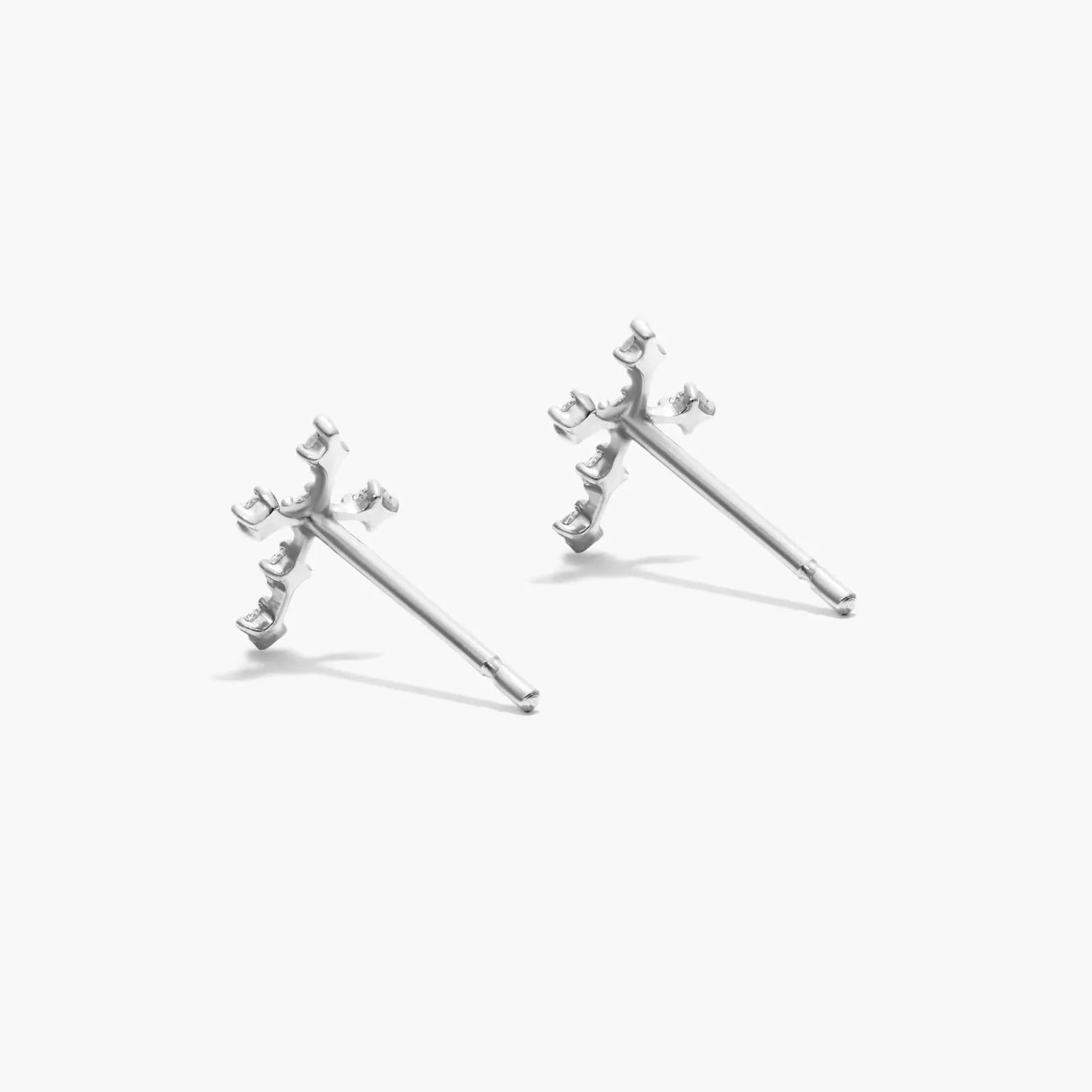 Brinco de Ouro 18k feminino cruz Diamantes Luxo