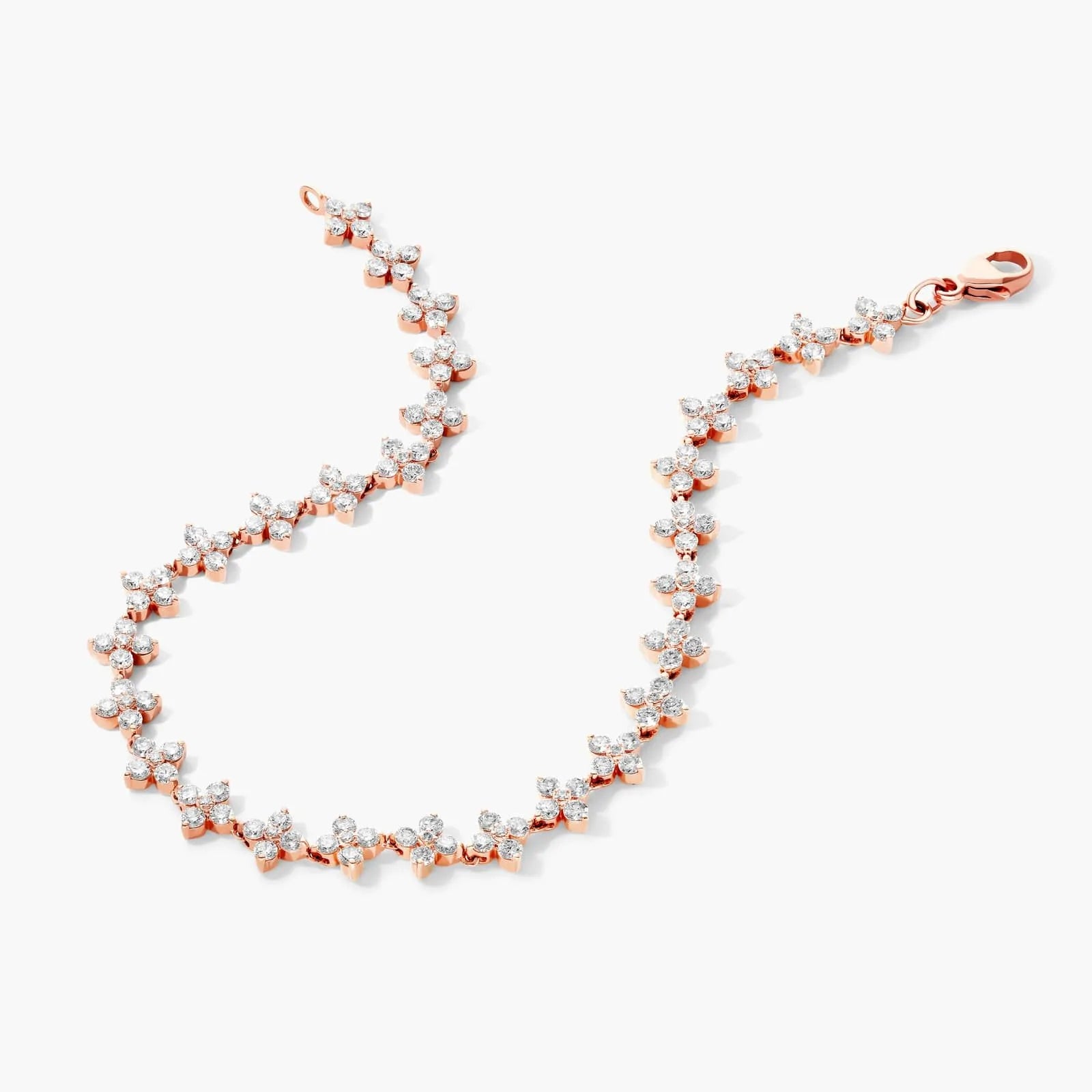 Pulseira Feminina Riviera de Ouro 18k Diamantes Flowers