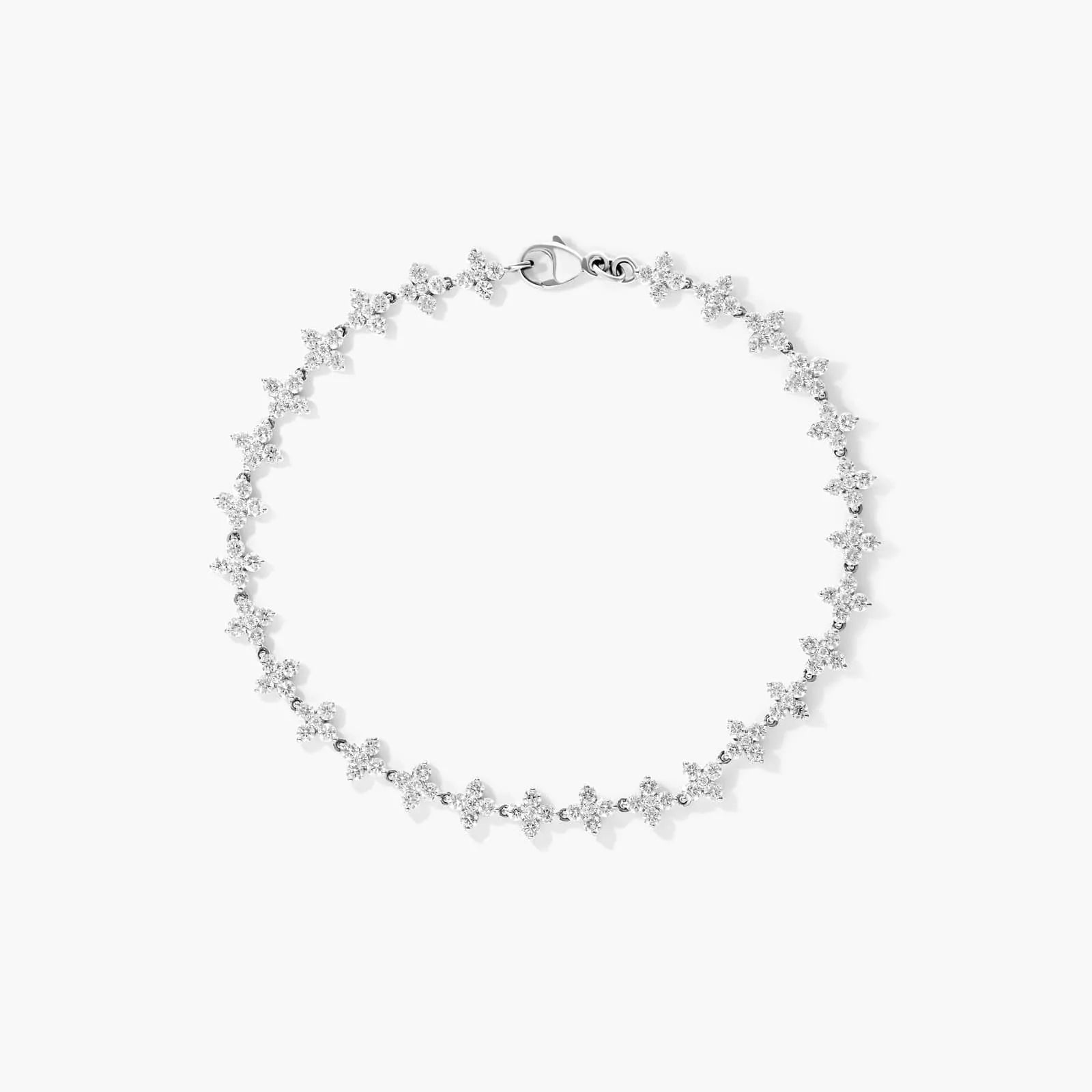 Pulseira Feminina Riviera de Ouro 18k Diamantes Flowers