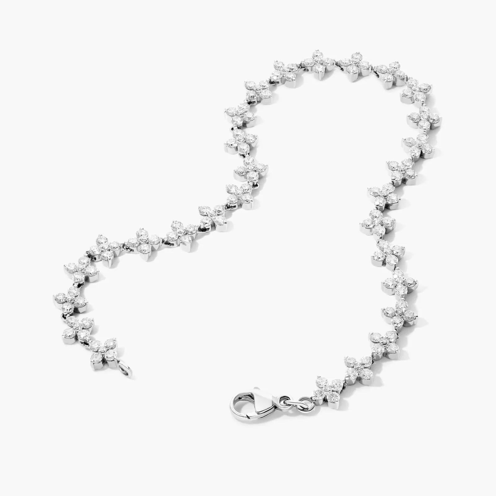 Pulseira Feminina Riviera de Ouro 18k Diamantes Flowers