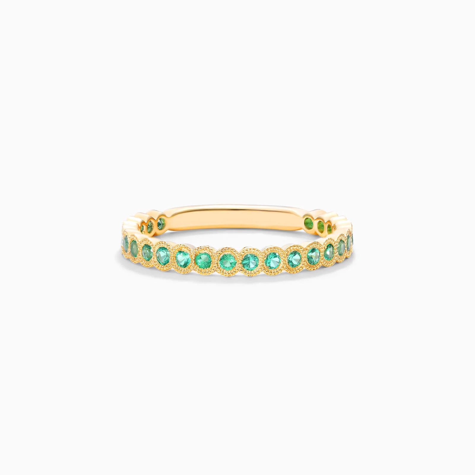 Anel Aparador de Esmeralda em Ouro 18k C/ Moldura de Luxo