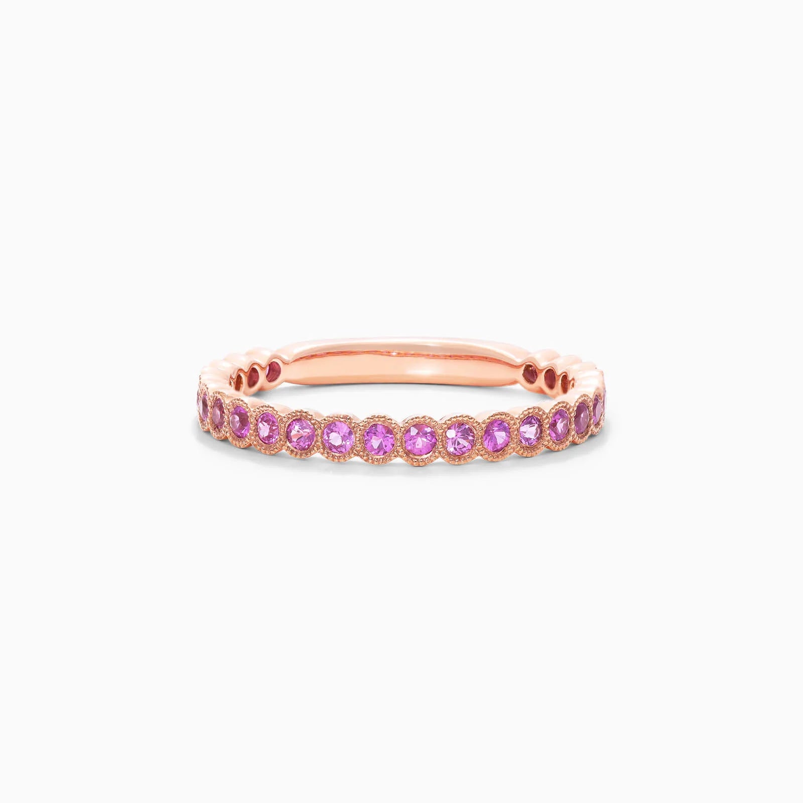 Anel Aparador de Safira Rosa em Ouro 18k C/ Moldura de Luxo