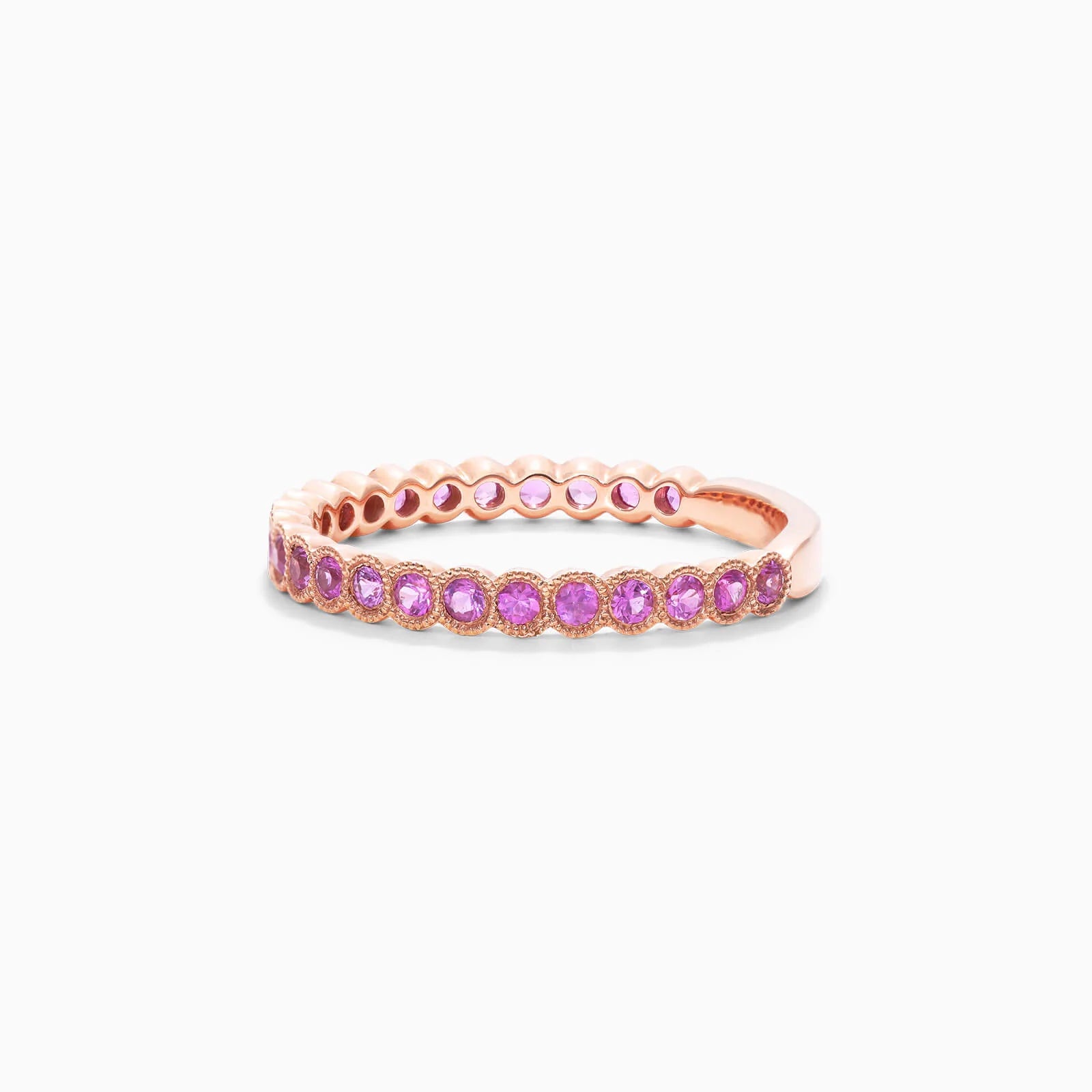 Anel Aparador de Safira Rosa em Ouro 18k C/ Moldura de Luxo