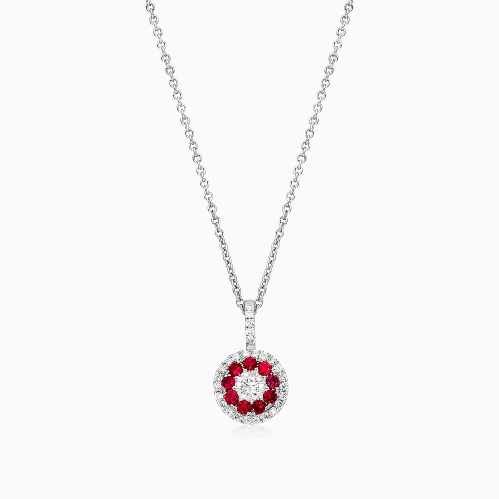 Corrente feminina em Ouro 18k diamantes e Rubis Luxo