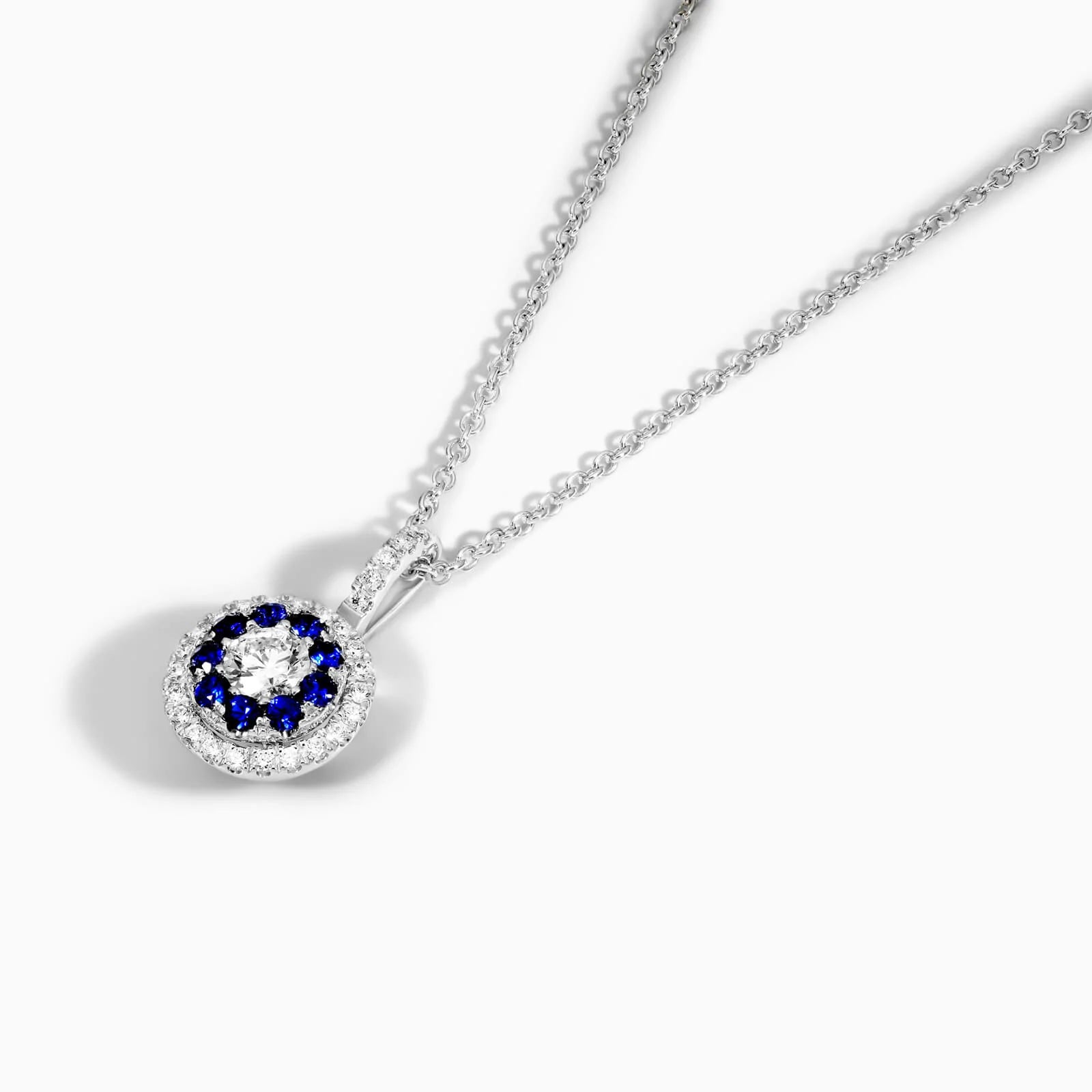 Corrente feminina em Ouro 18k diamantes e Safiras Luxo