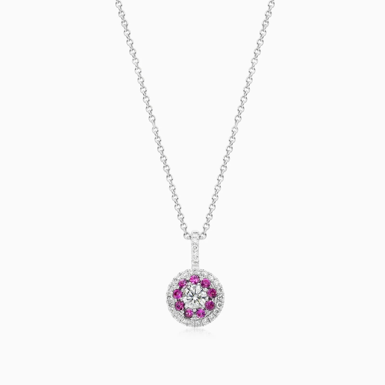 Corrente feminina em Ouro 18k diamantes e Safiras Luxo