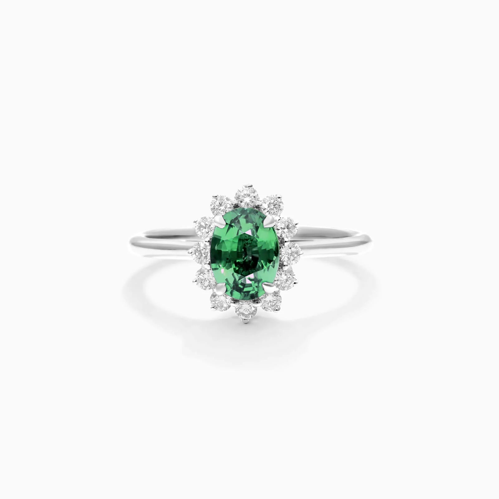 Anel De Esmeralda Em Ouro 18k C/ Diamantes Brilhantes