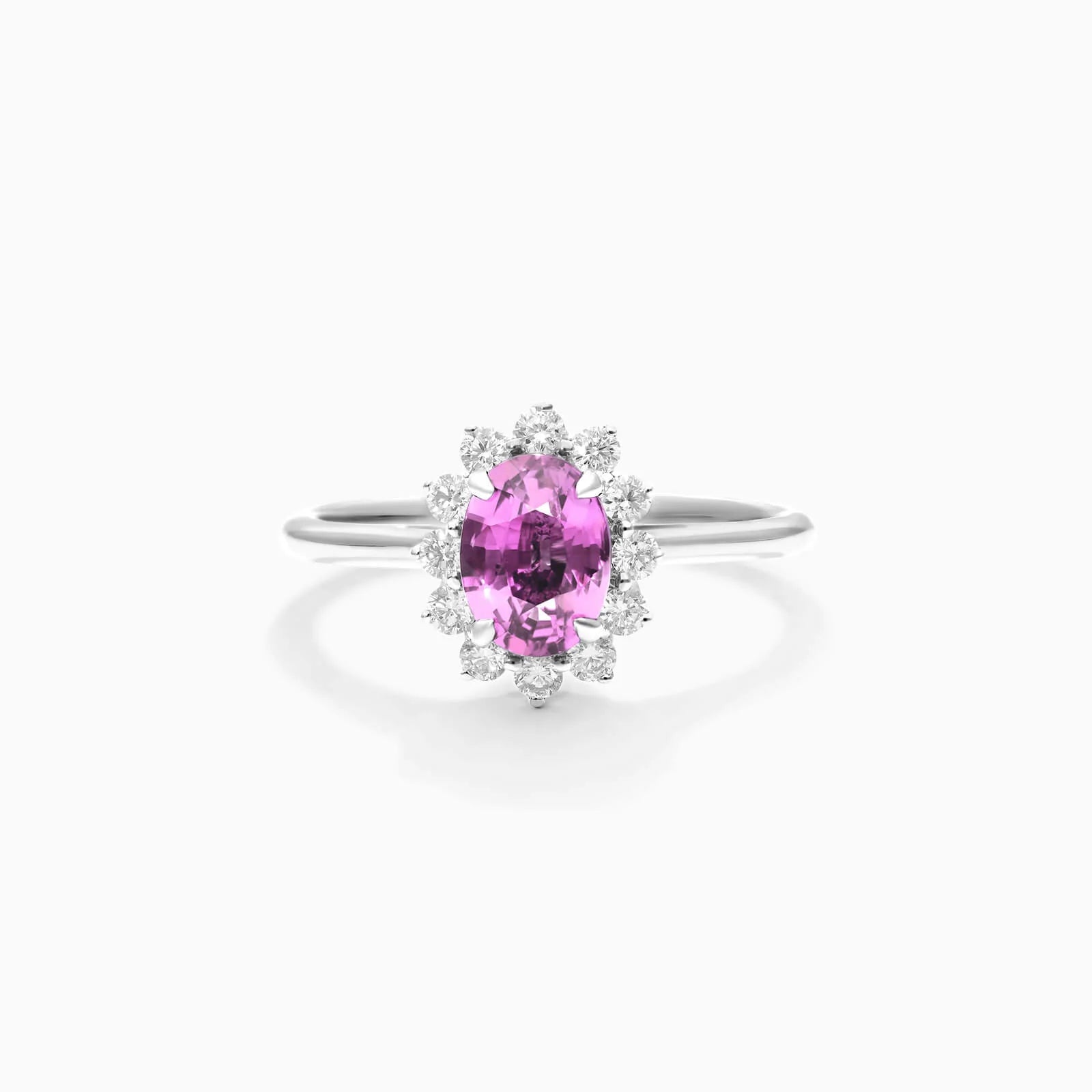 Anel De Safira Rosa Em Ouro 18k C/ Diamantes Brilhantes