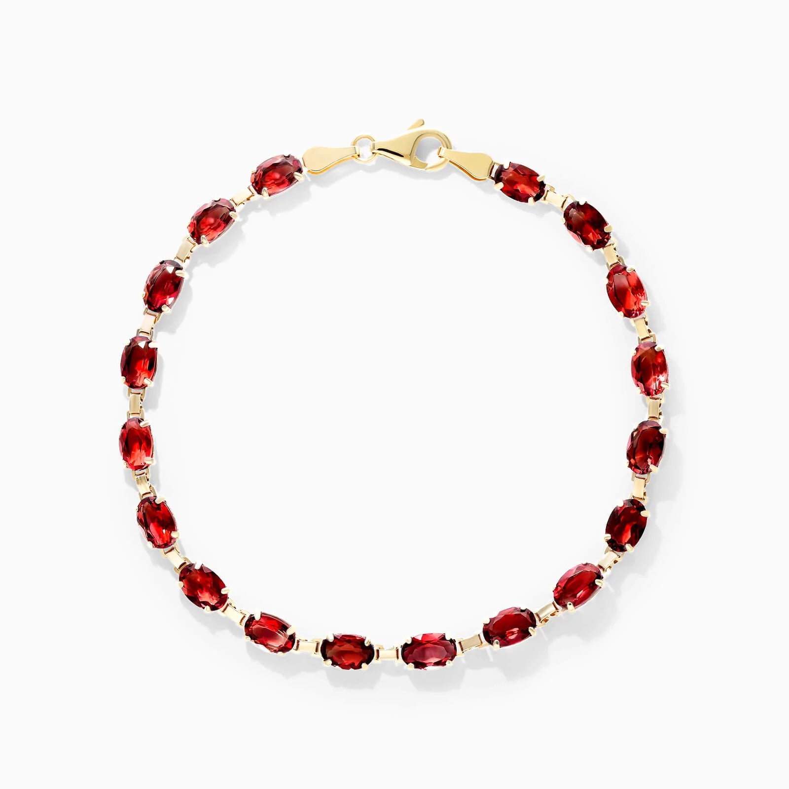 Pulseira Feminina de Ouro Amarelo 18k Granada Luxo