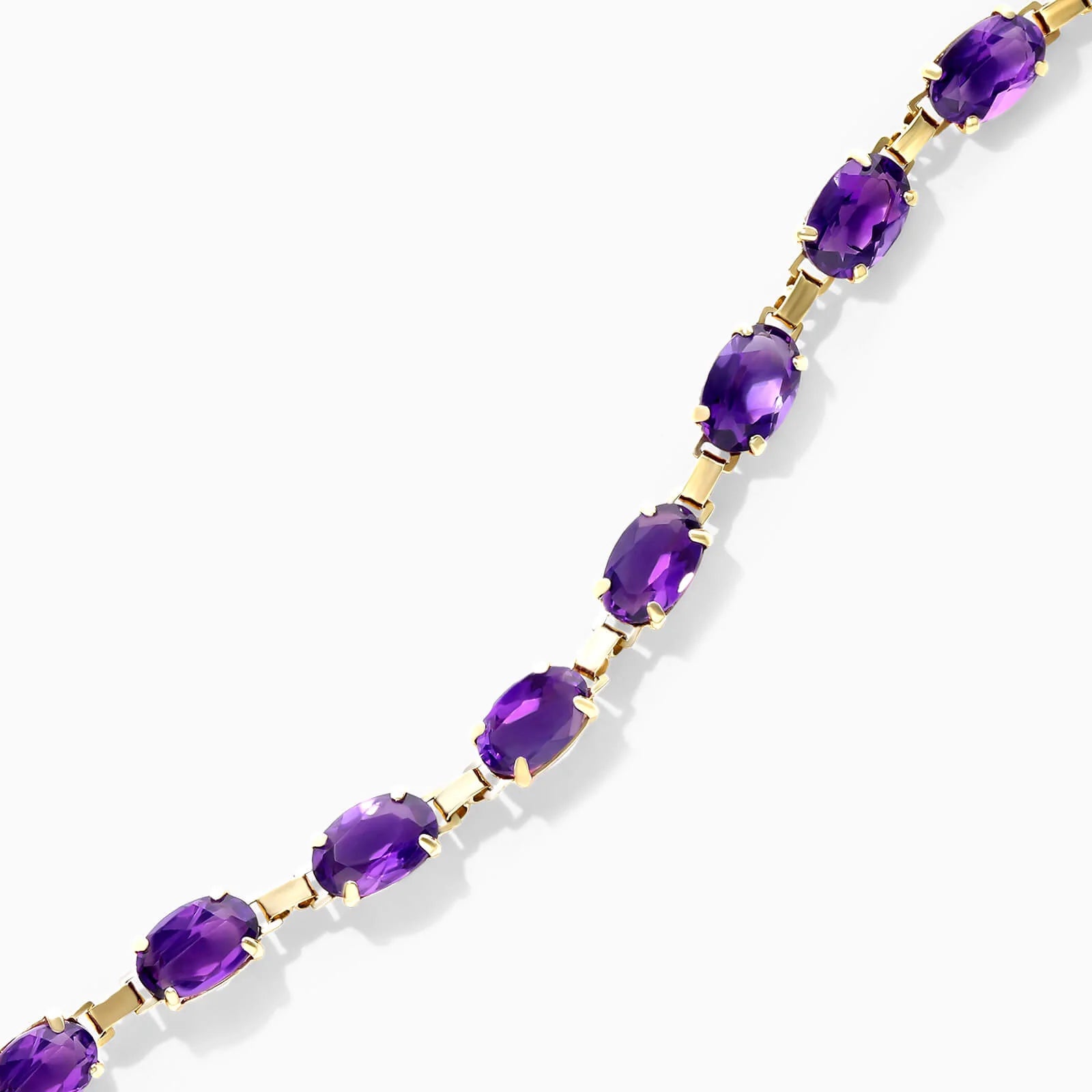 Pulseira Feminina de Ouro Amarelo 18k Ametista Luxo