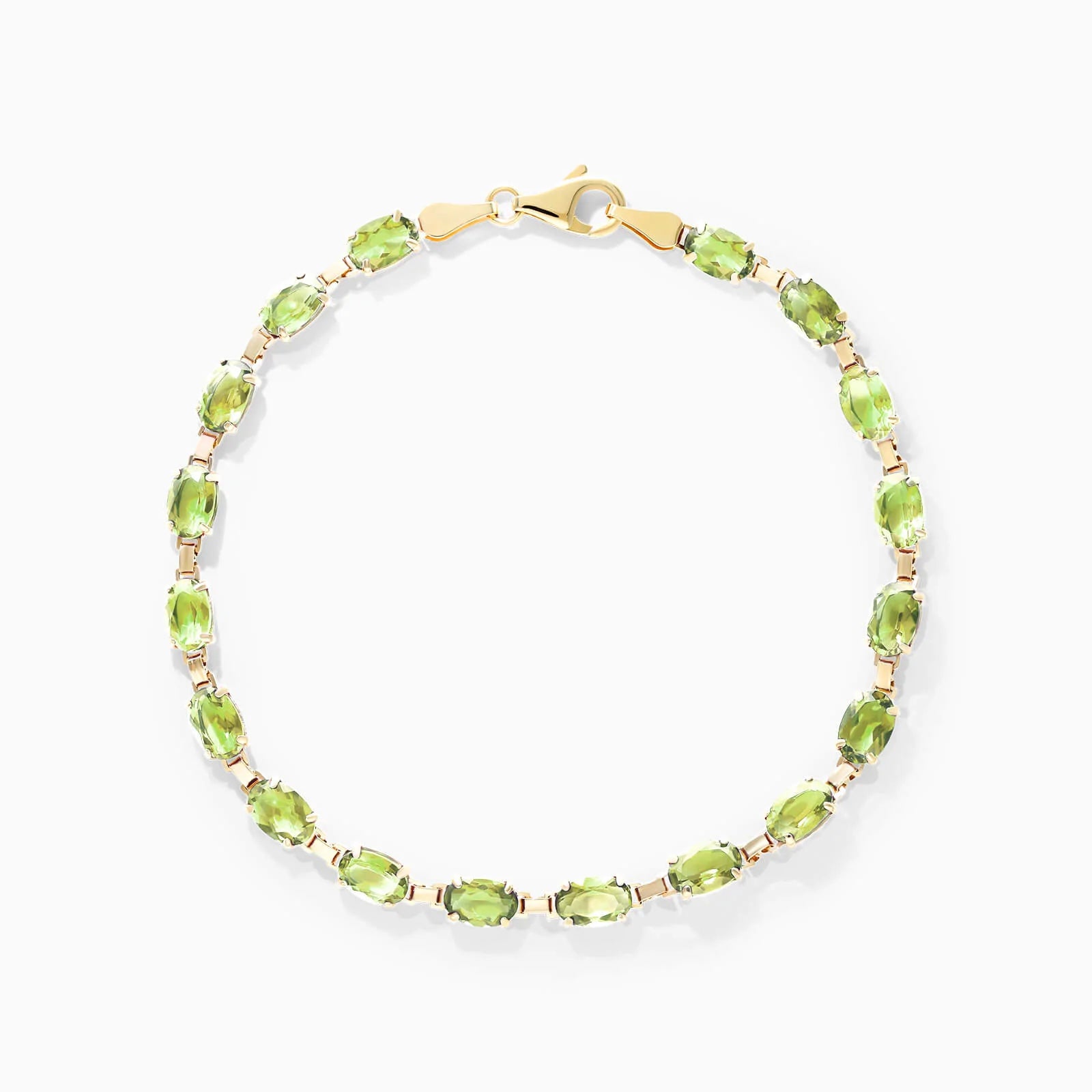 Pulseira Feminina de Ouro Amarelo 18k Peridoto Luxo
