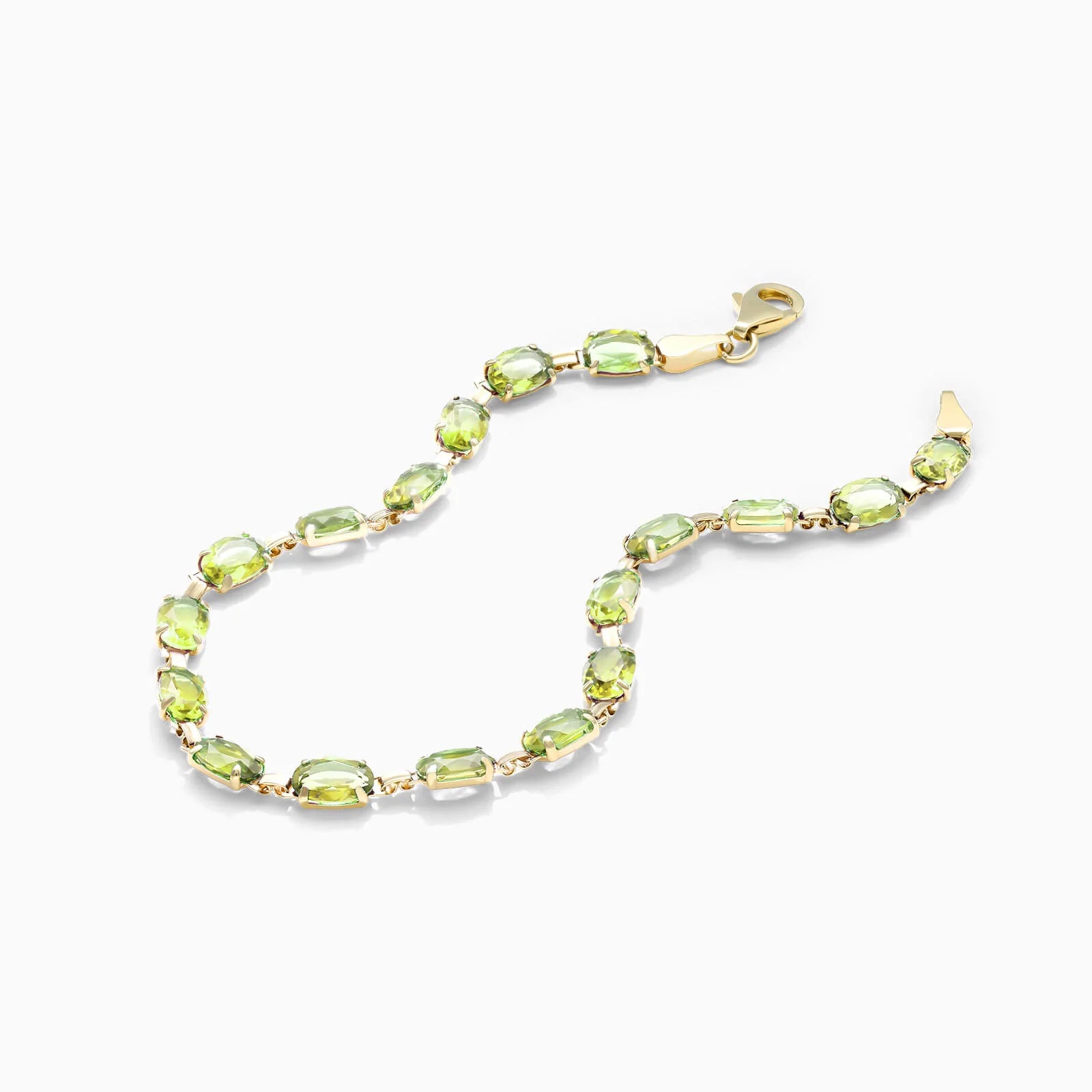 Pulseira Feminina de Ouro Amarelo 18k Peridoto Luxo