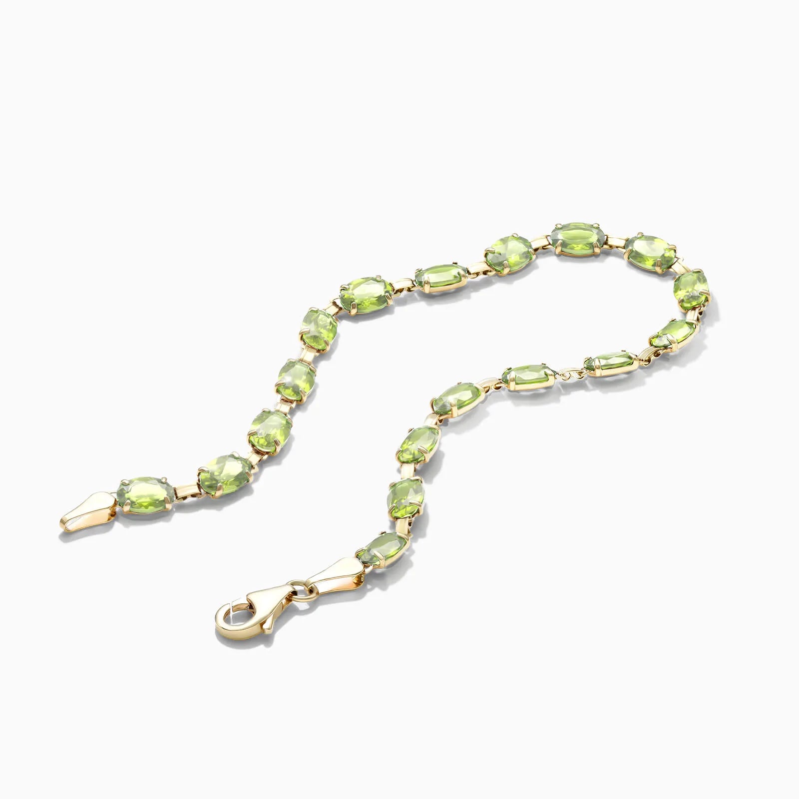 Pulseira Feminina de Ouro Amarelo 18k Peridoto Luxo