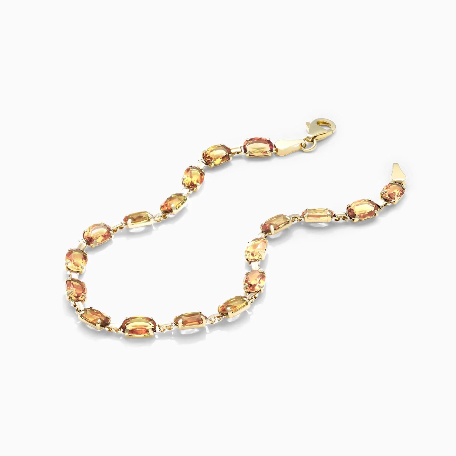 Pulseira Feminina de Ouro Amarelo 18k Citrino Luxo