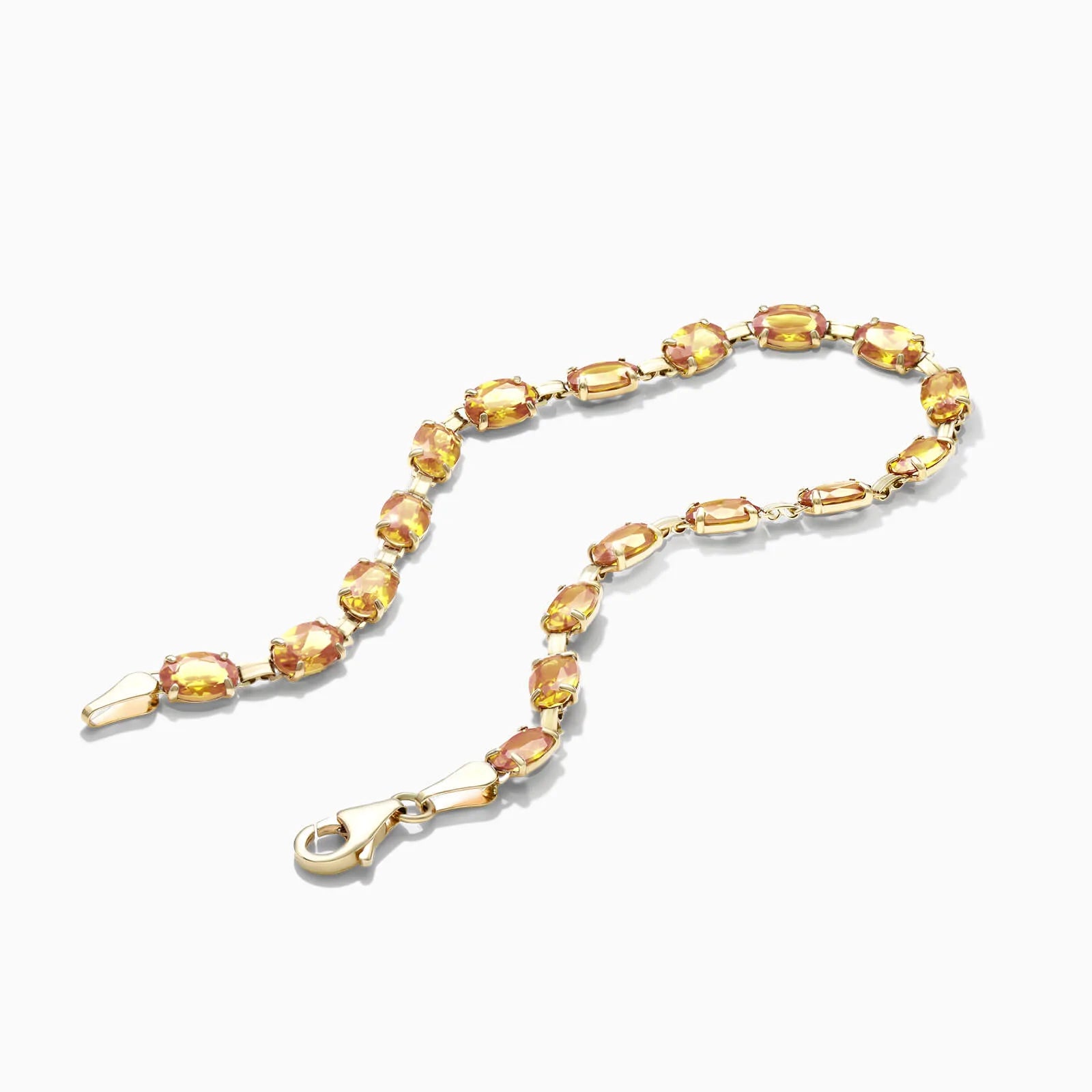 Pulseira Feminina de Ouro Amarelo 18k Citrino Luxo