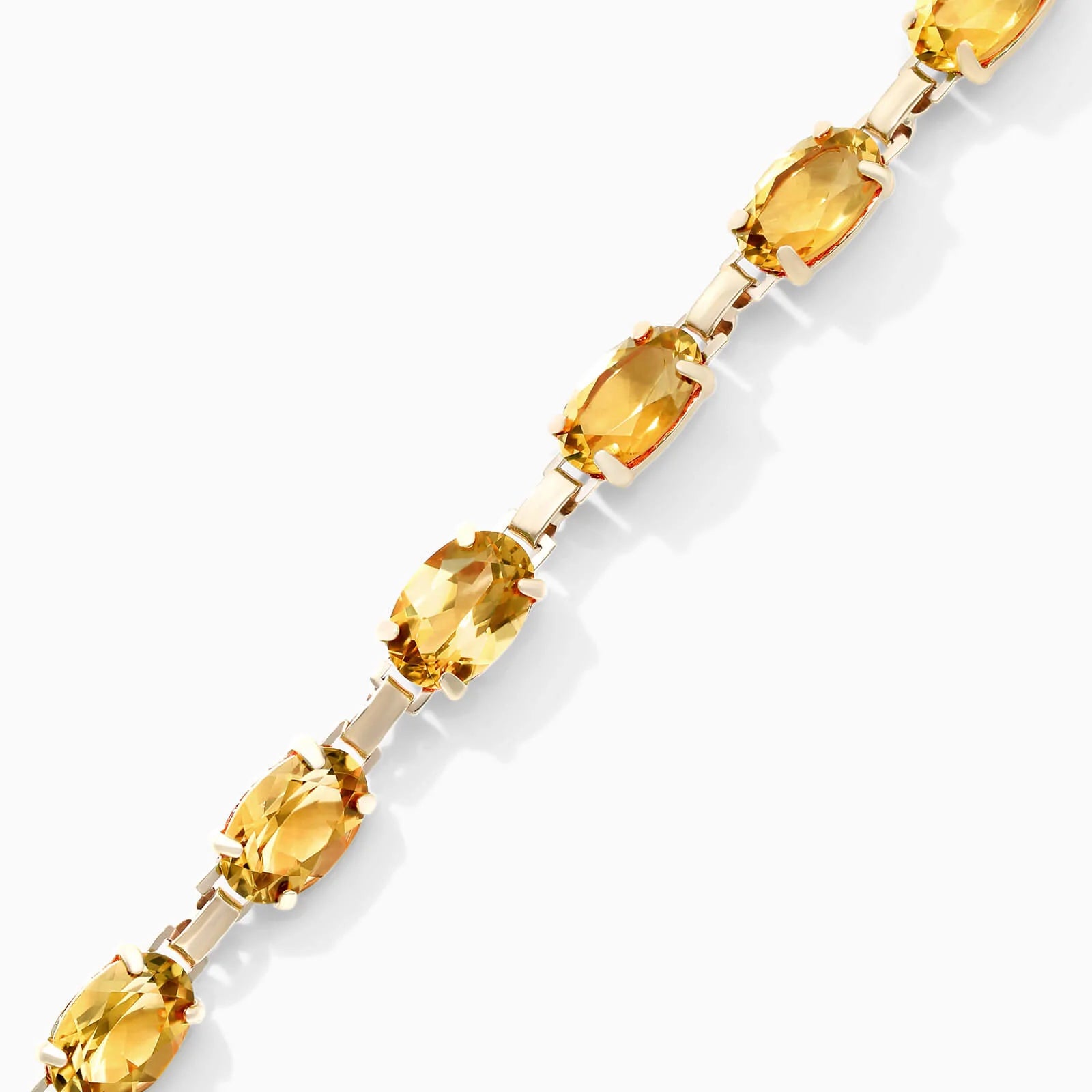 Pulseira Feminina de Ouro Amarelo 18k Citrino Luxo