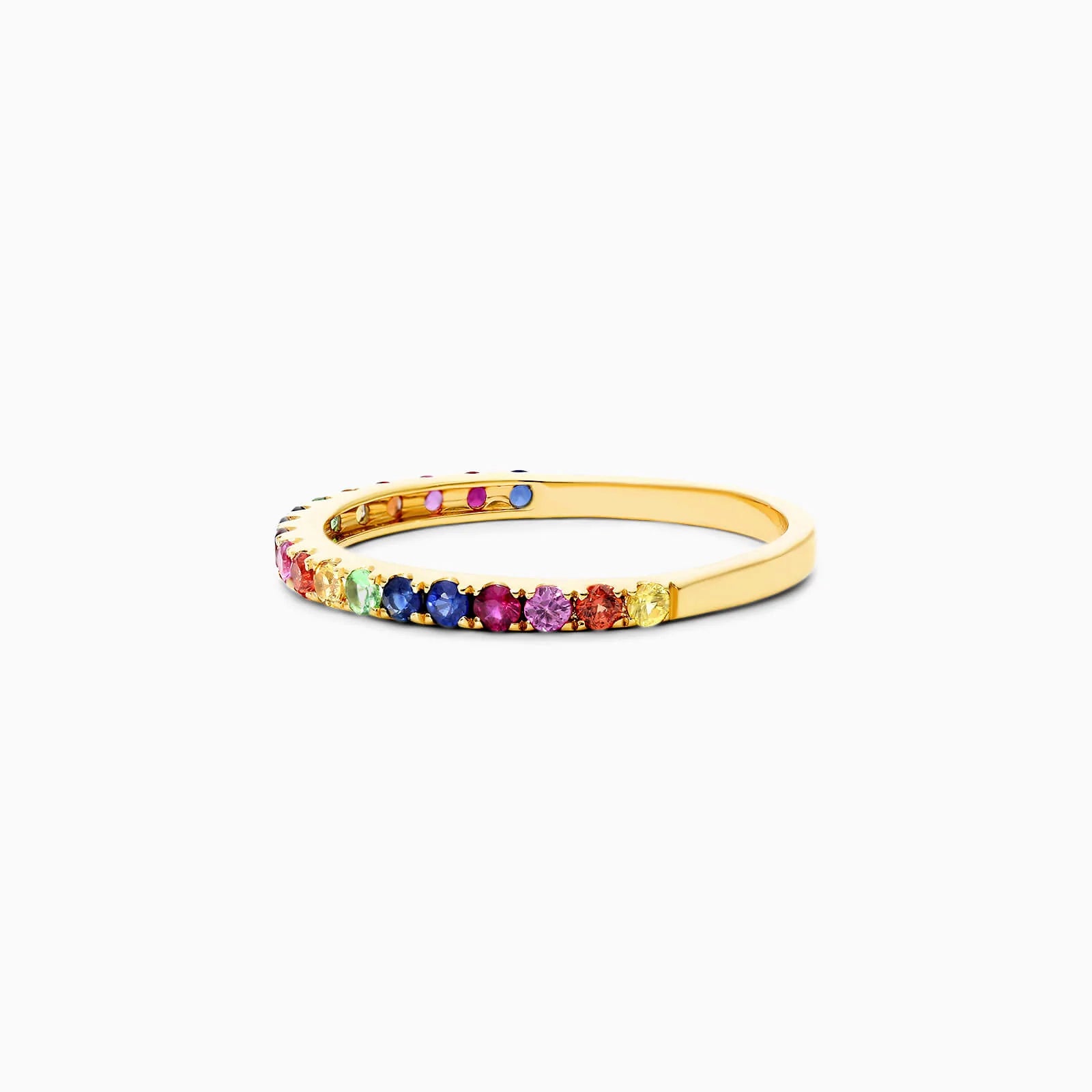 Anel de Safira Coloridas em Ouro 18k Arco - Iris de Luxo