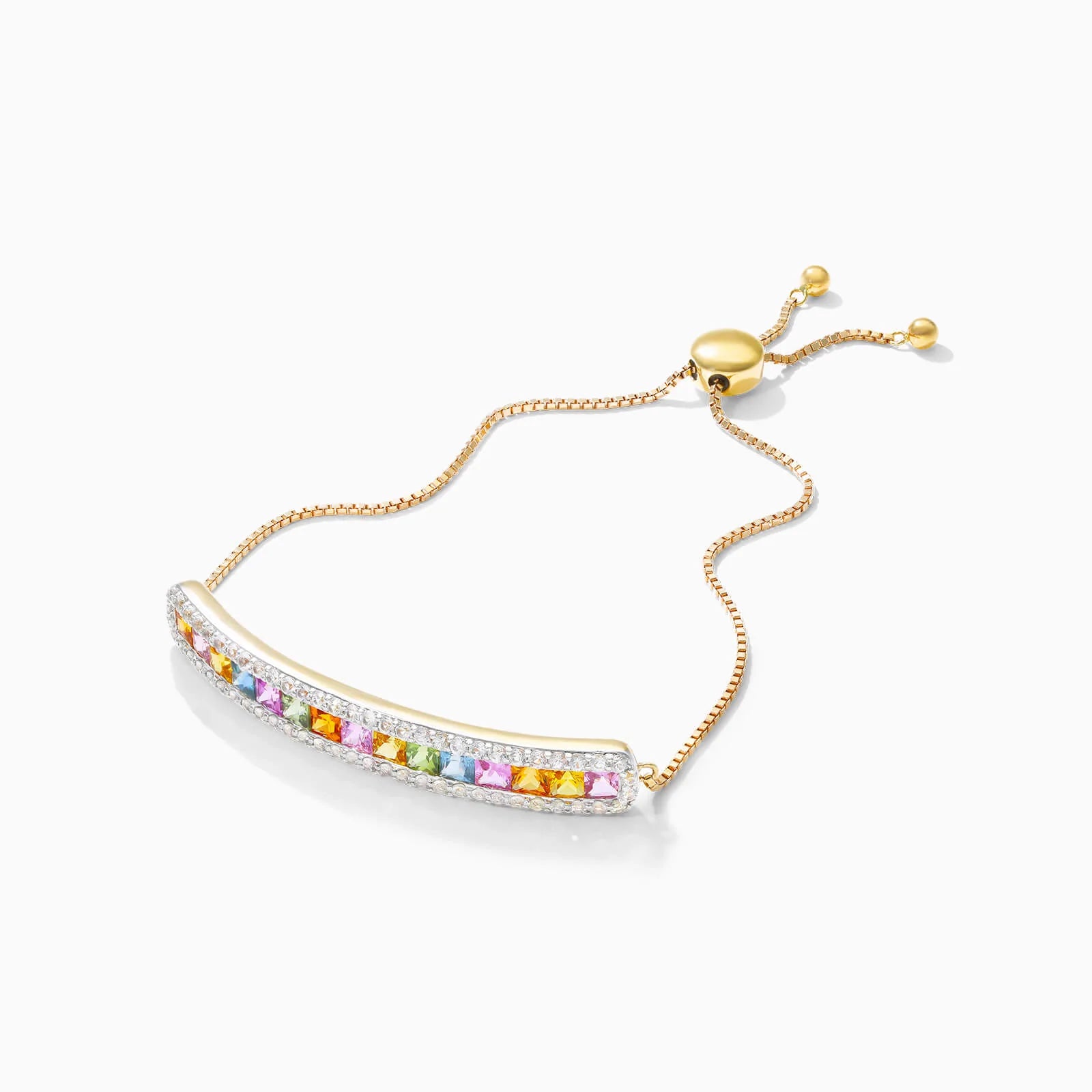 Pulseira Feminina de Ouro Amarelo 18k MultiColorida De Luxo