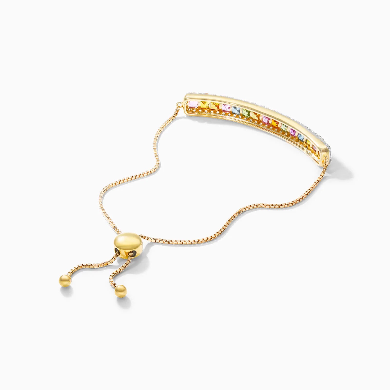 Pulseira Feminina de Ouro Amarelo 18k MultiColorida De Luxo