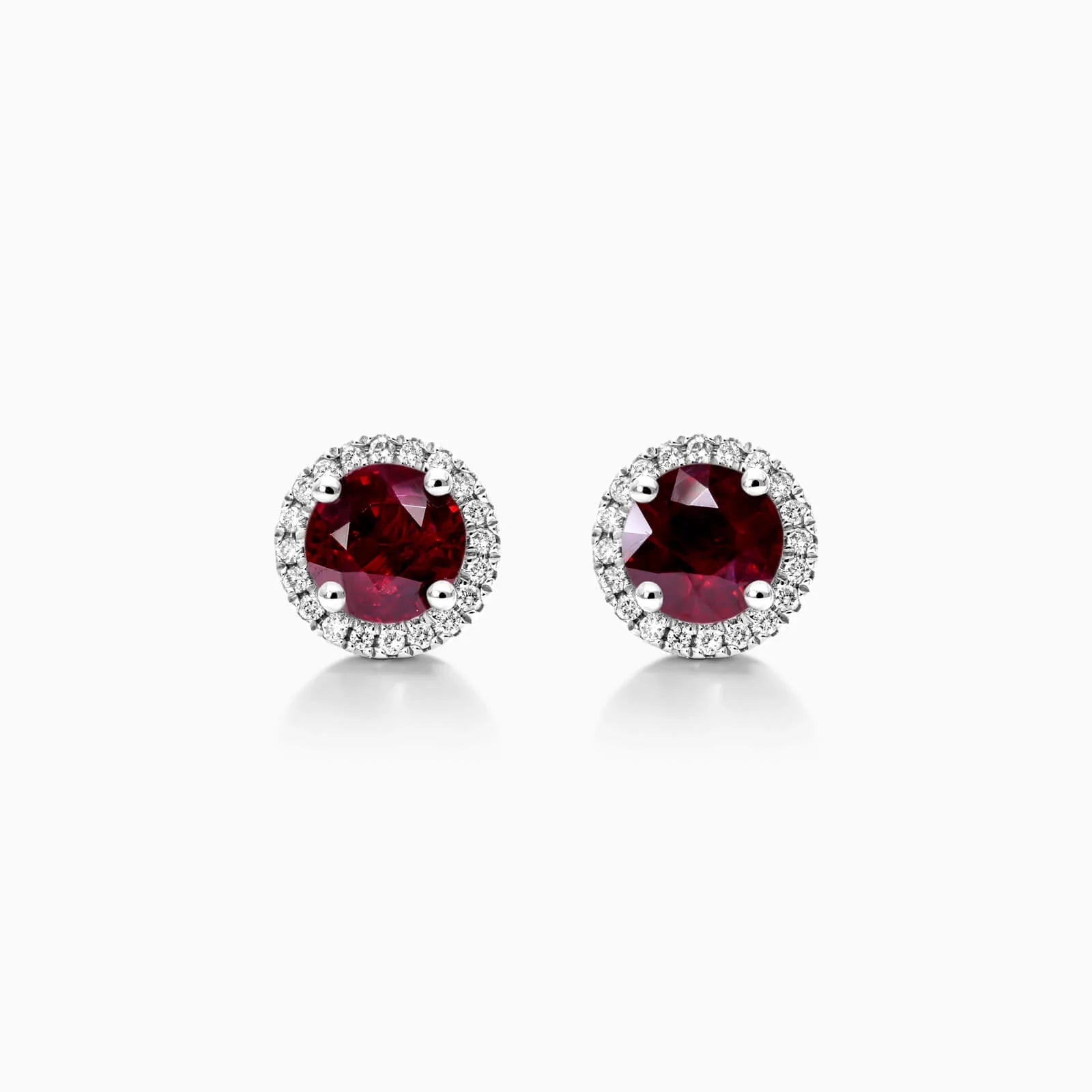 Brinco De Ouro 18k Feminino C/ Diamantes e Rubi Luxo Delicado Sweet