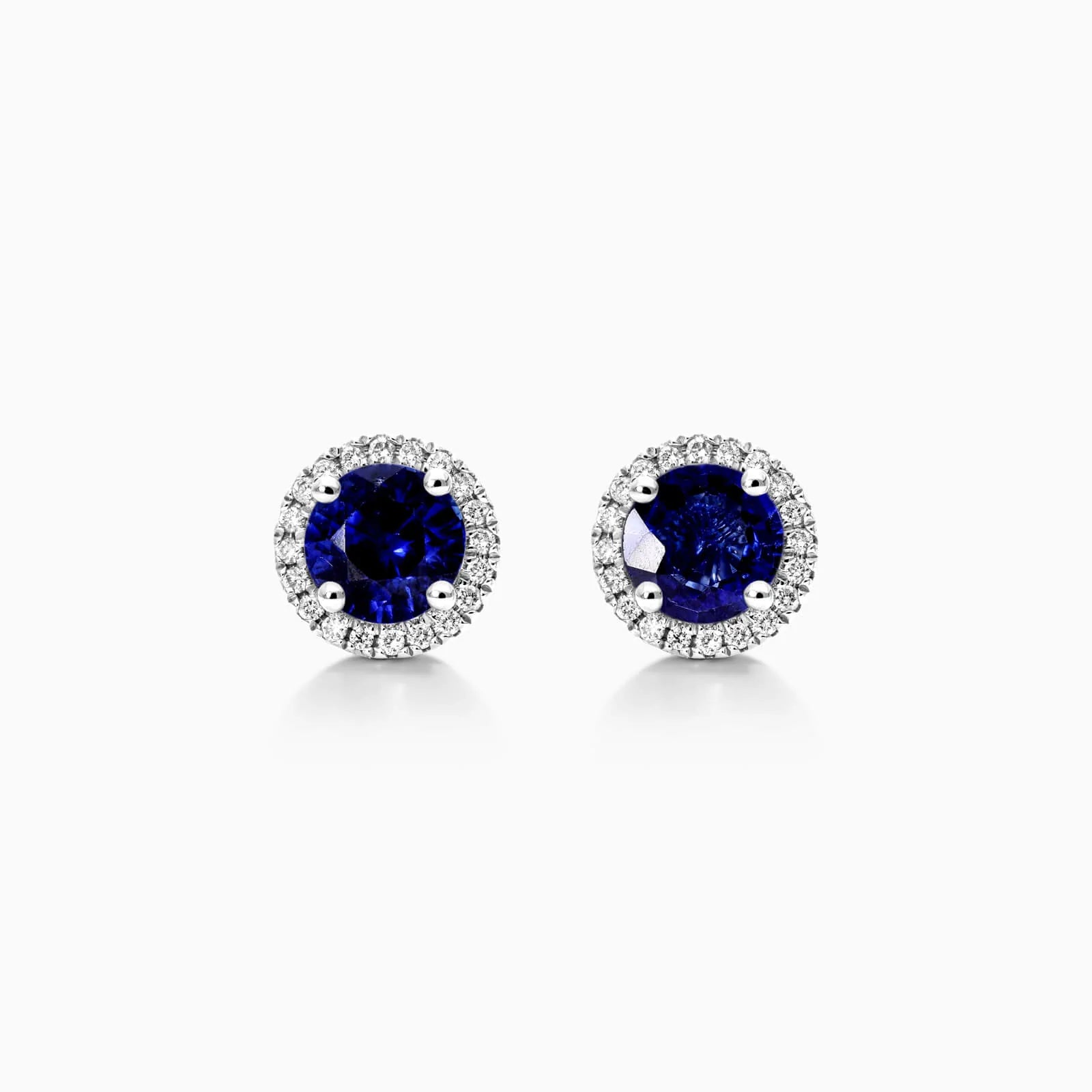 Brinco De Ouro 18k Feminino C/ Diamantes e Safira Azul Luxo Delicado Sweet