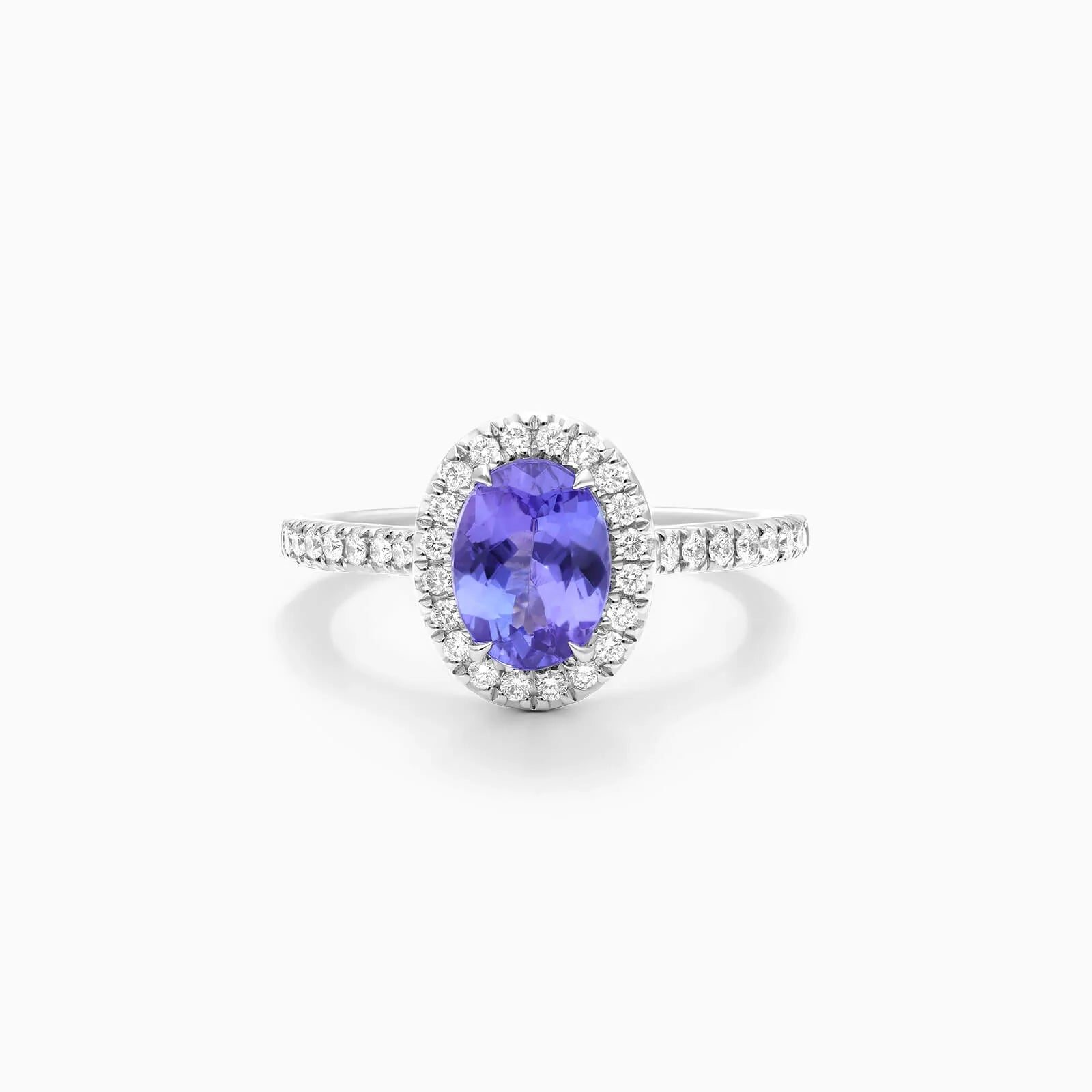 Anel De Tanzanita Roxo Em Ouro 18k C/ Diamantes Brilhantes