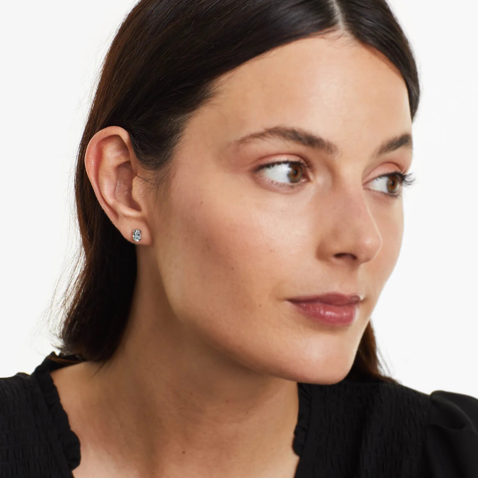 Brinco De Ouro 18k Feminino Água Marinha de Luxo Soul
