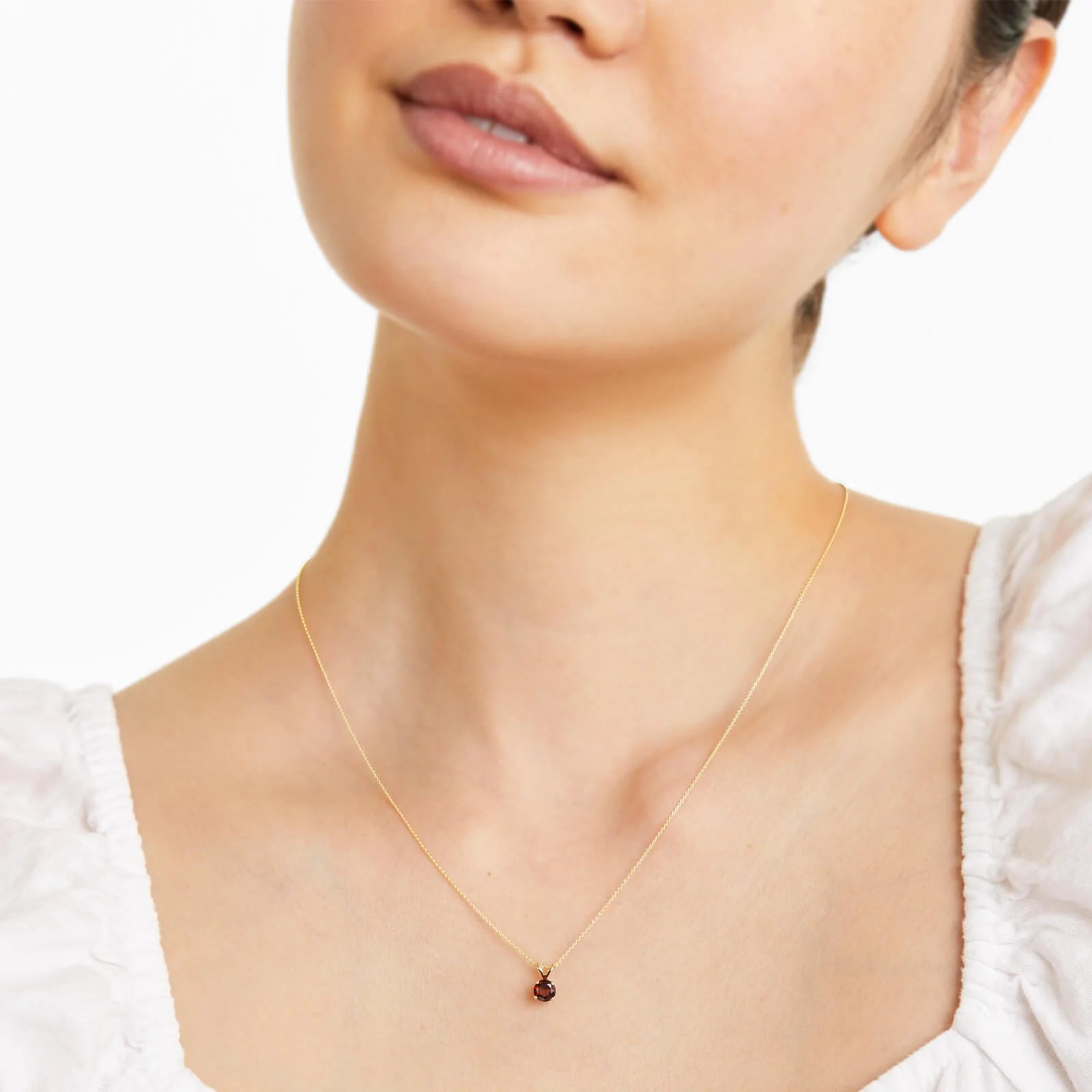 Colar Corrente Feminina em Ouro Amarelo 18k C/ Ruby Solitario
