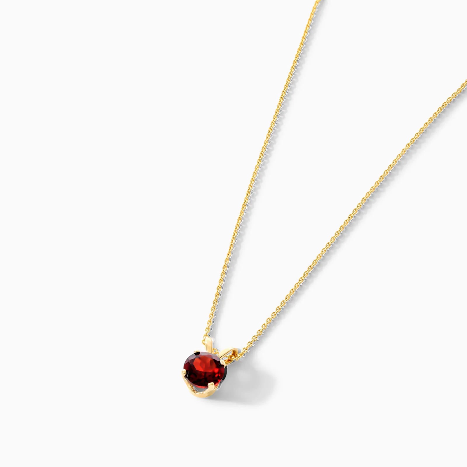Colar Corrente Feminina em Ouro Amarelo 18k C/ Ruby Solitario