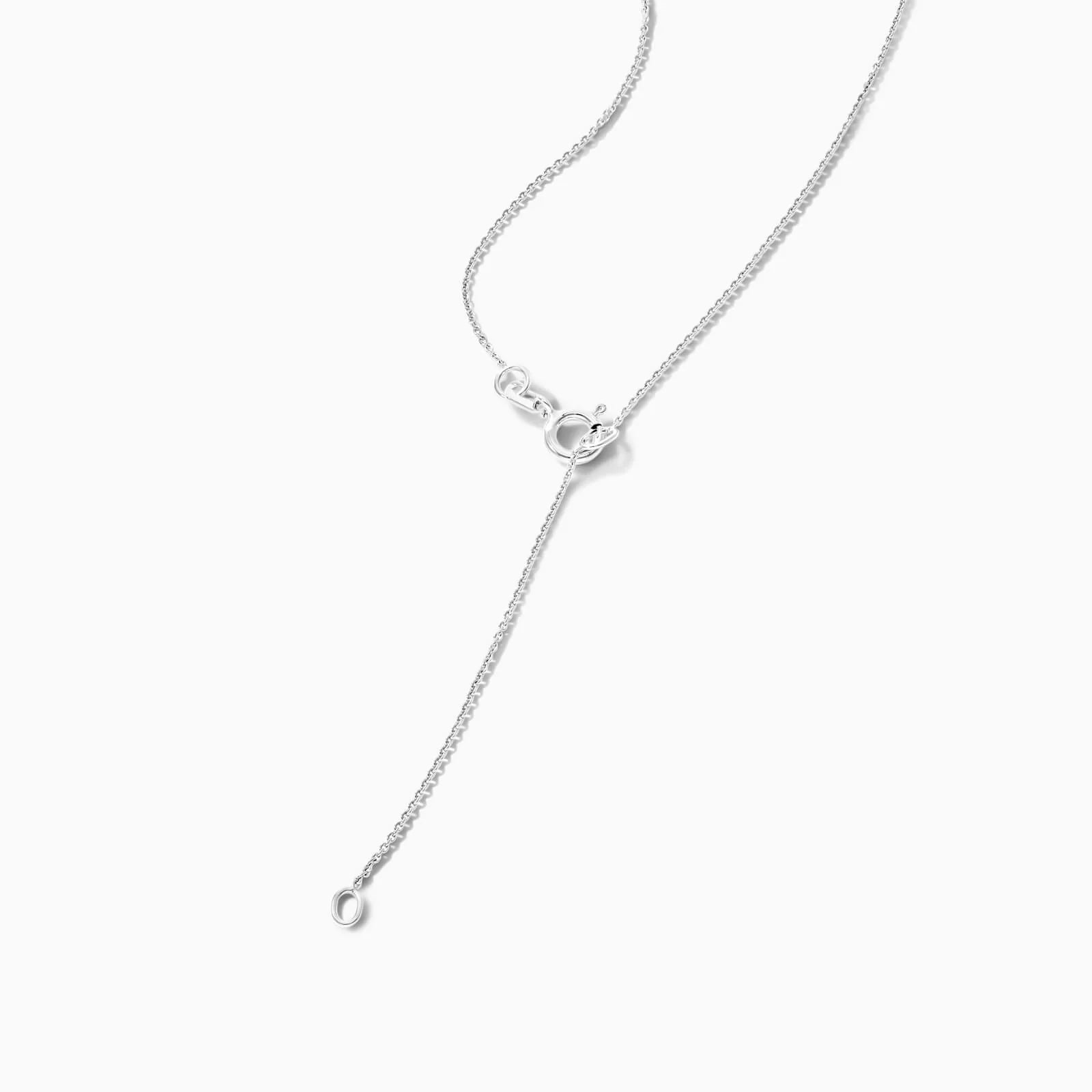 Colar Corrente Feminina em Ouro Branco 18k C/ Ametista Solitario