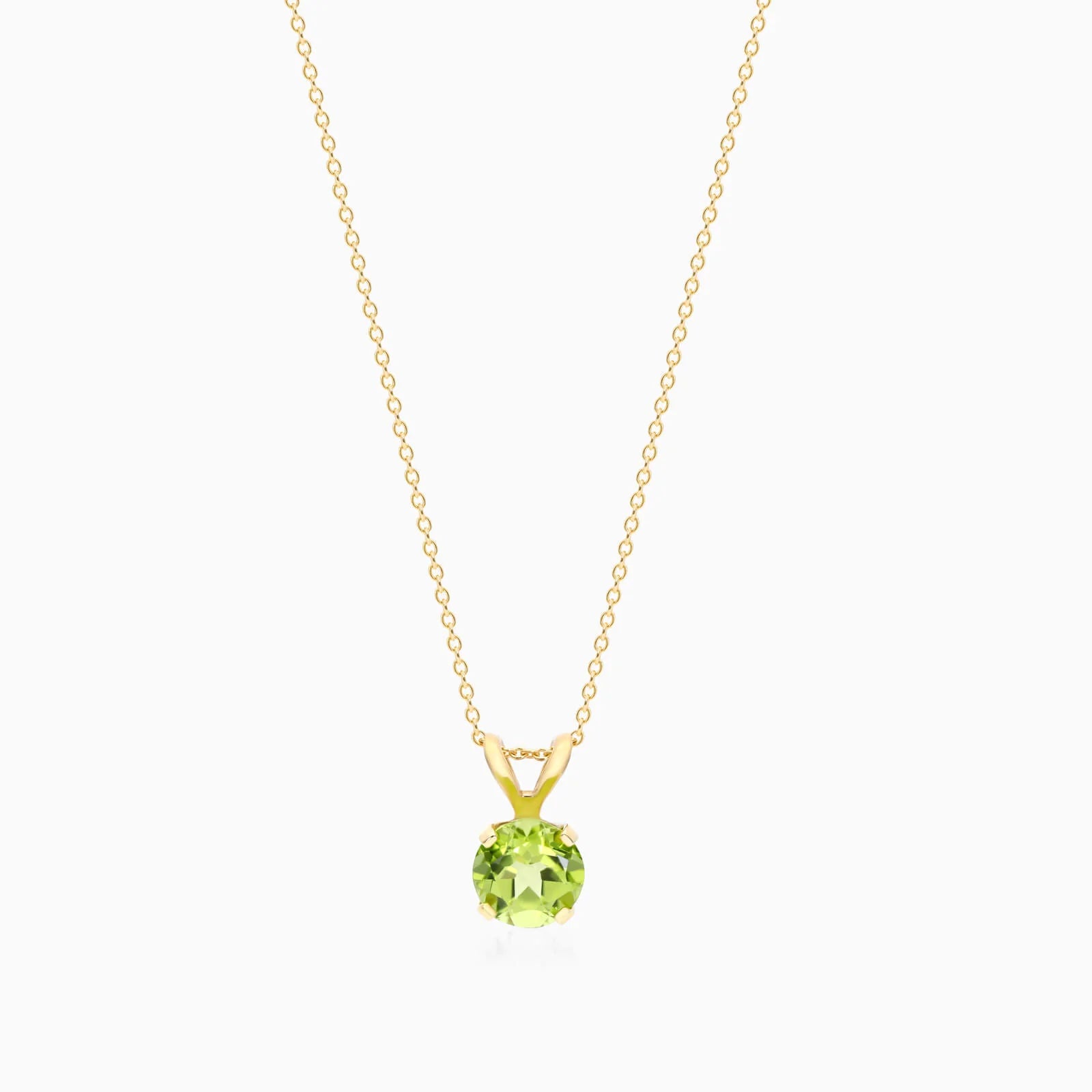Colar Corrente Feminina em Ouro Amarelo 18k C/ Peridoto Solitario