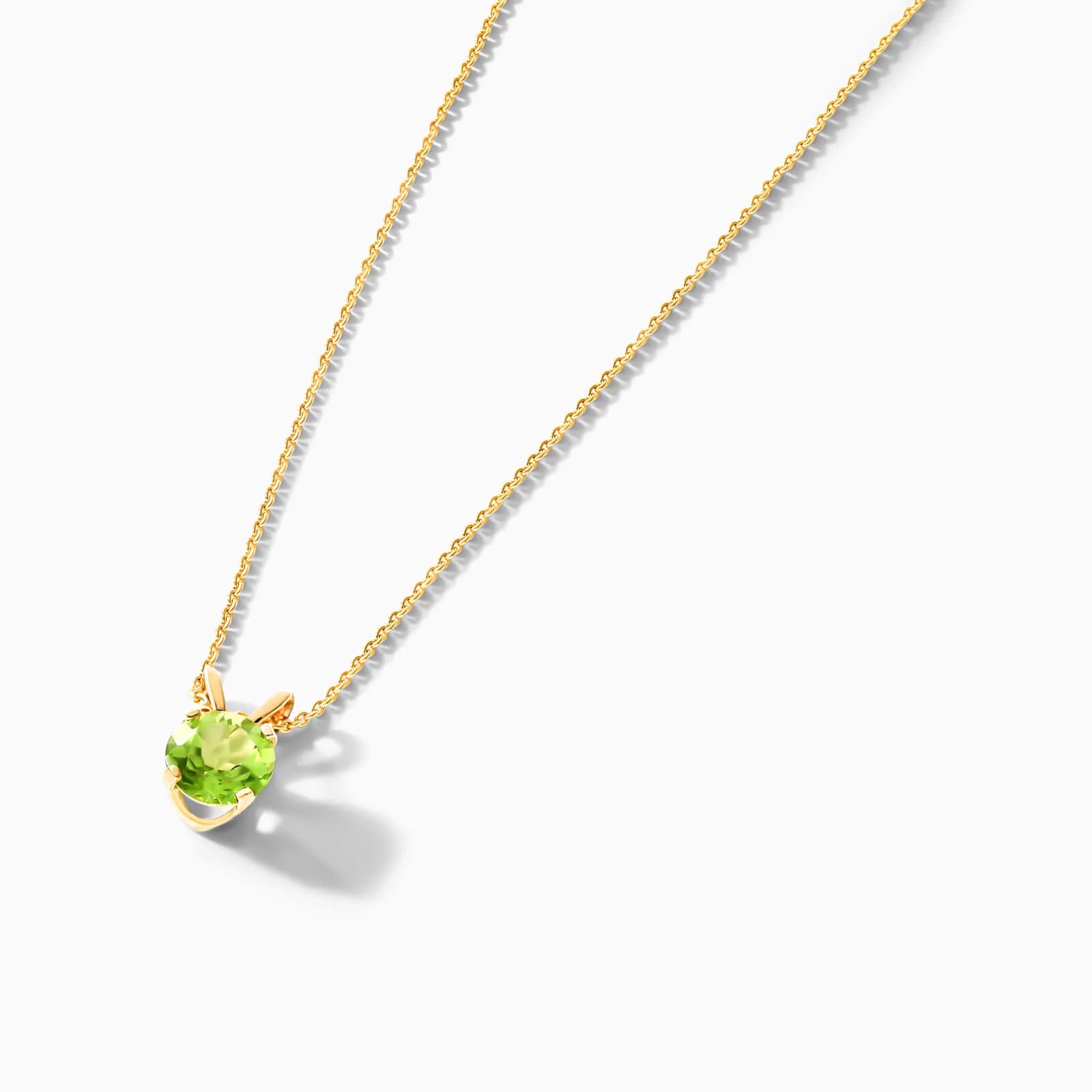 Colar Corrente Feminina em Ouro Amarelo 18k C/ Peridoto Solitario