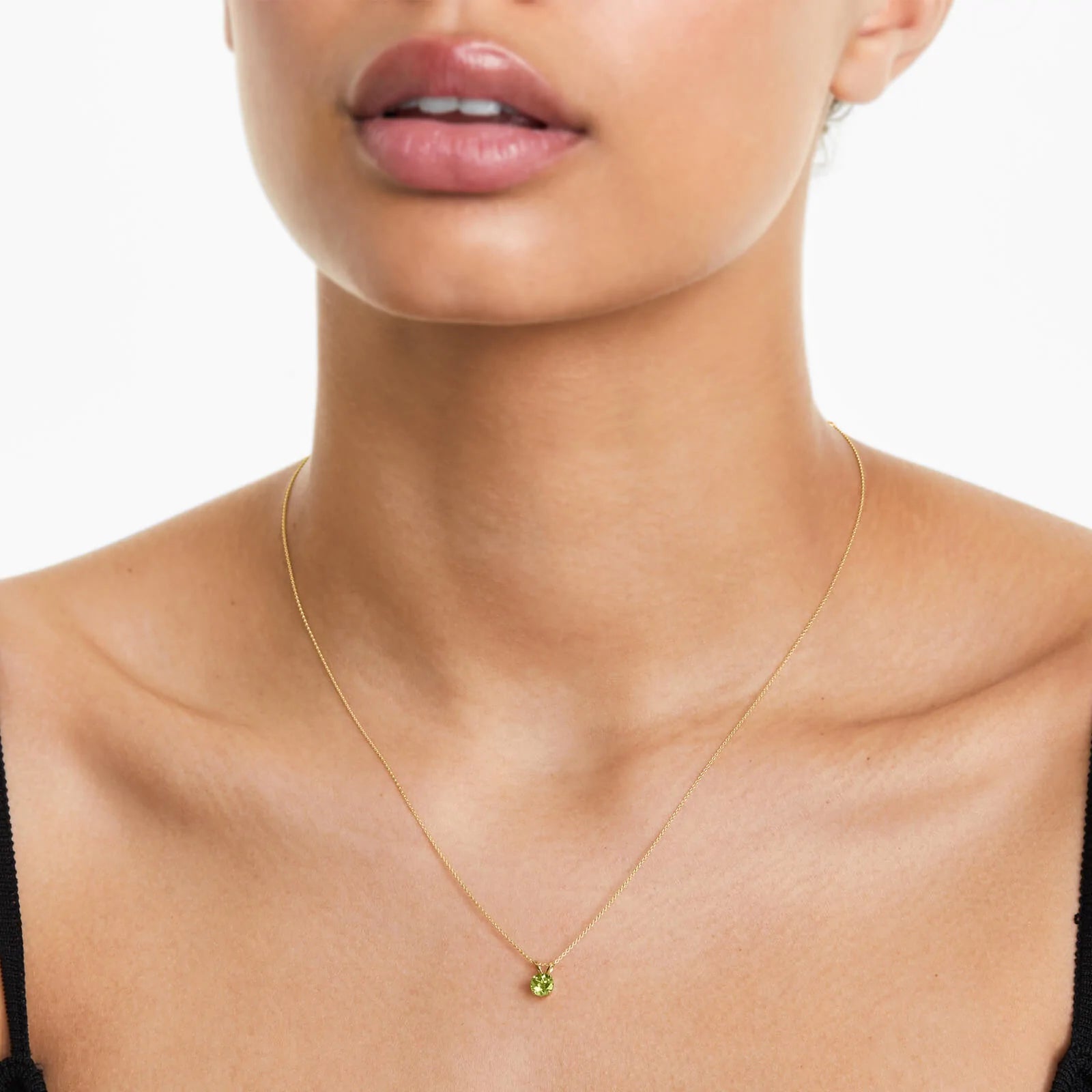 Colar Corrente Feminina em Ouro Amarelo 18k C/ Peridoto Solitario