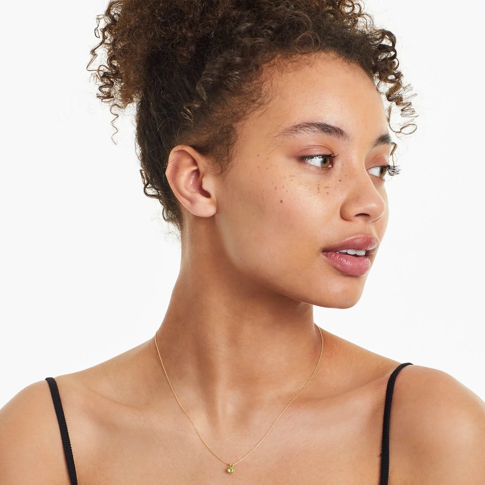 Colar Corrente Feminina em Ouro Amarelo 18k C/ Peridoto Solitario
