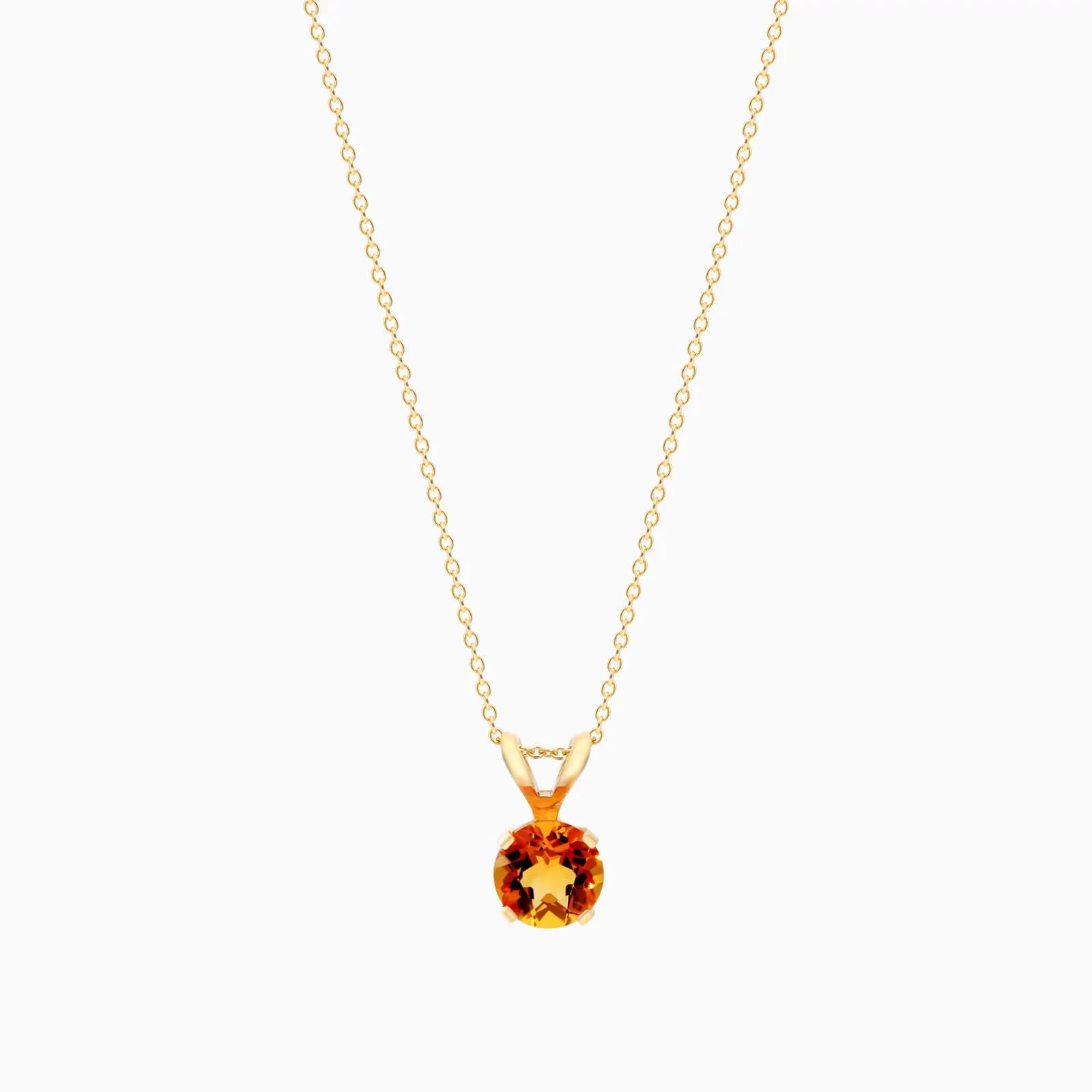 Colar Corrente Feminina em Ouro Amarelo 18k C/ Citrino Solitario