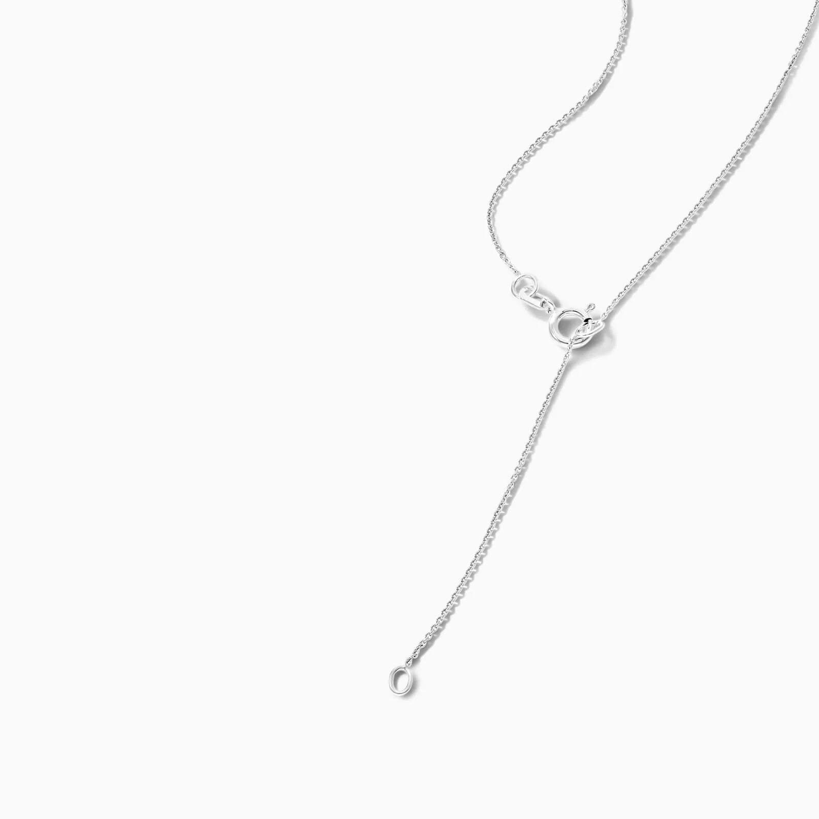 Colar Feminina Corrente em Ouro Branco 18k Solitario De Perola