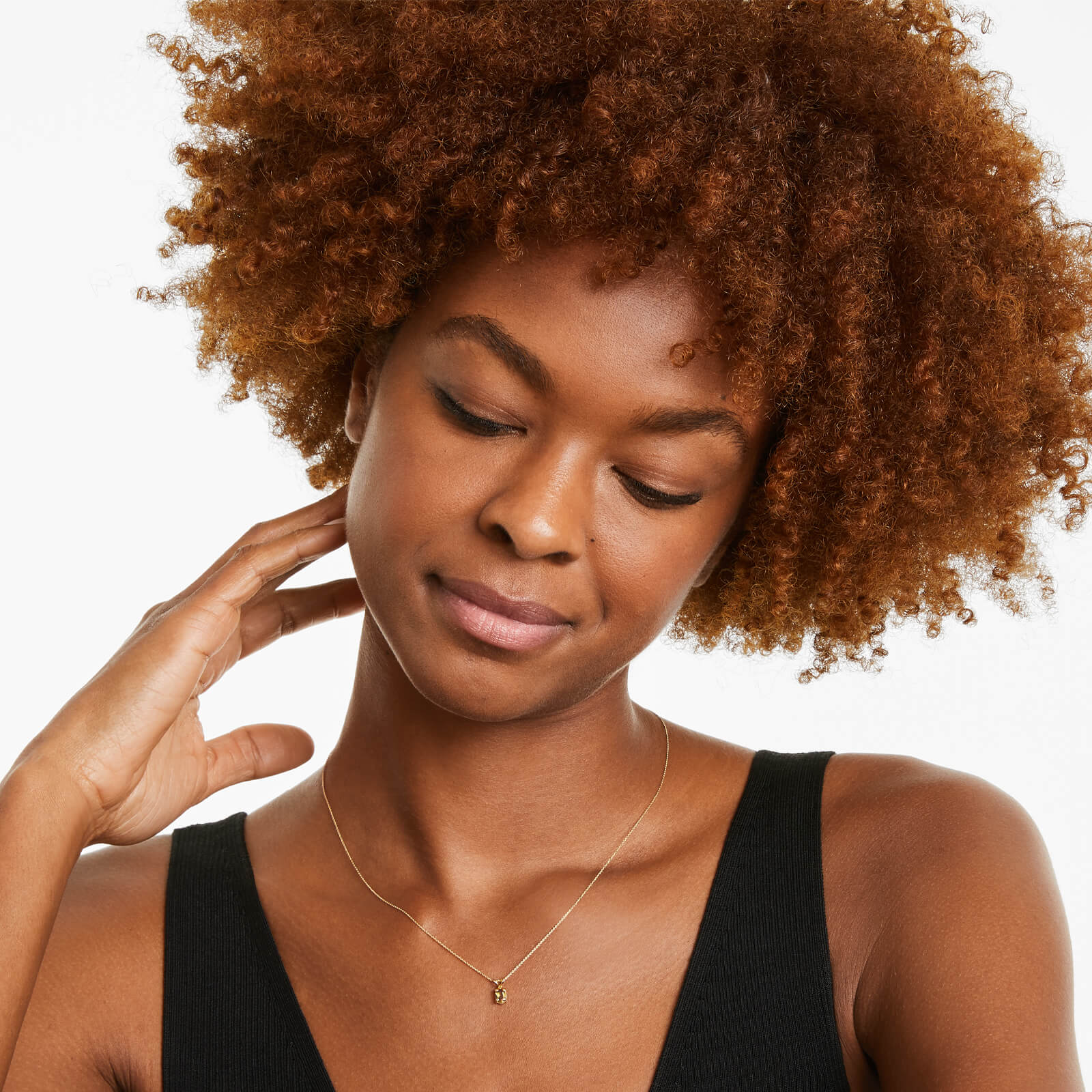 Corrente feminina em Ouro 18k ponto de luz água citrino Luxo