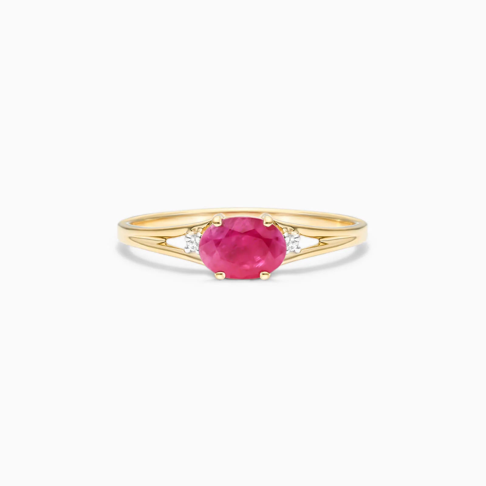 Anel De Ouro 18k iSabel C/ Rubi Solitario e Diamantes