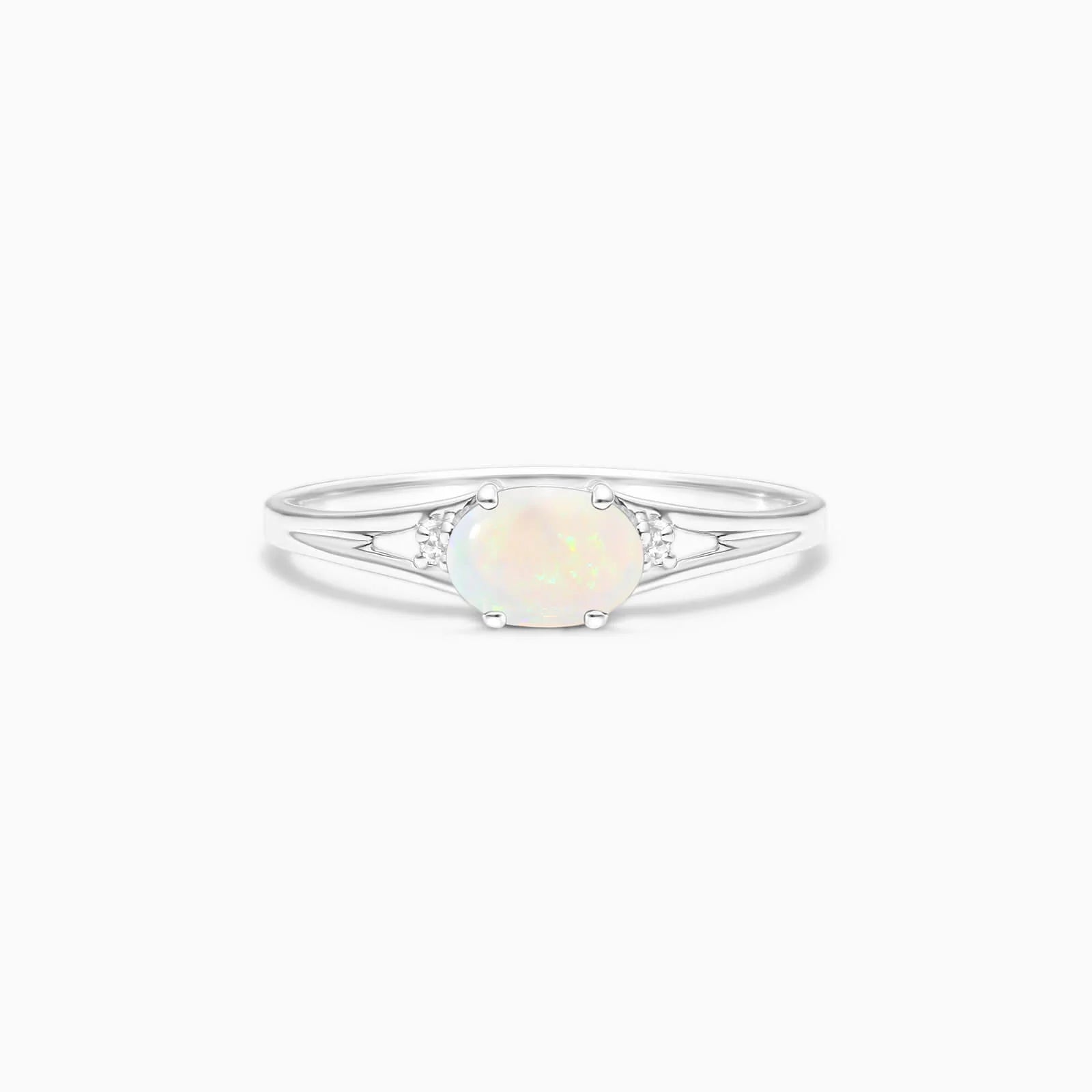 Anel De Ouro 18k iSabel C/ Opala Solitario e Diamantes