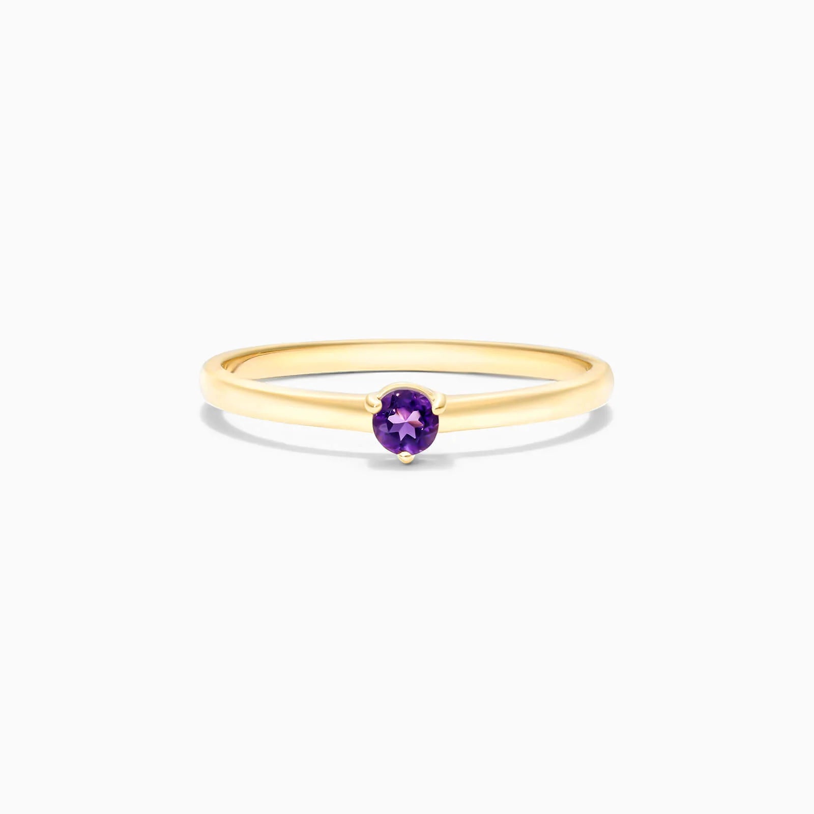 Anel De Ouro 18k Petite Ametista Solitario Delicado Luxo