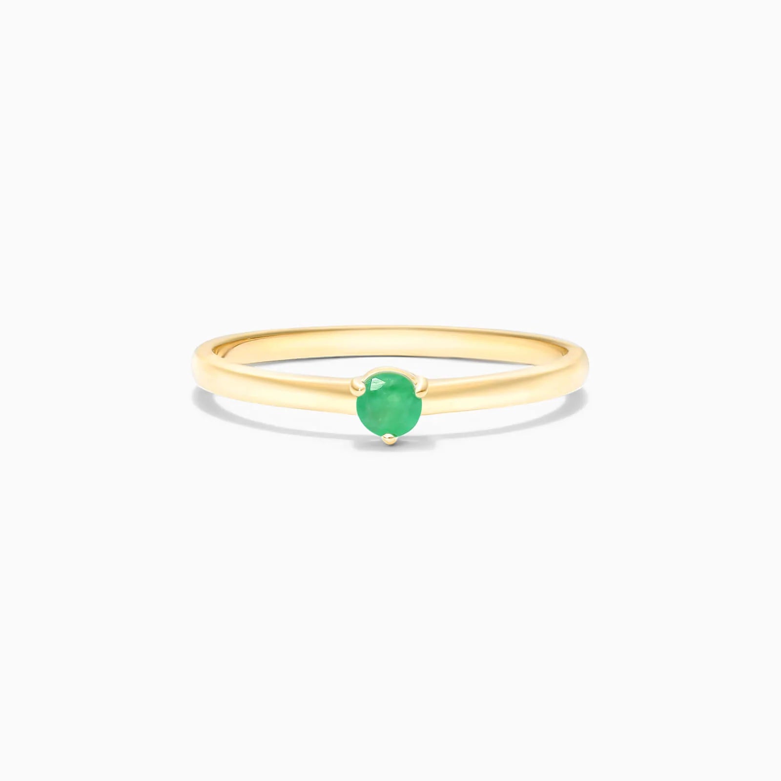 Anel De Ouro 18k Petite Esmeralda Solitario Delicado Luxo