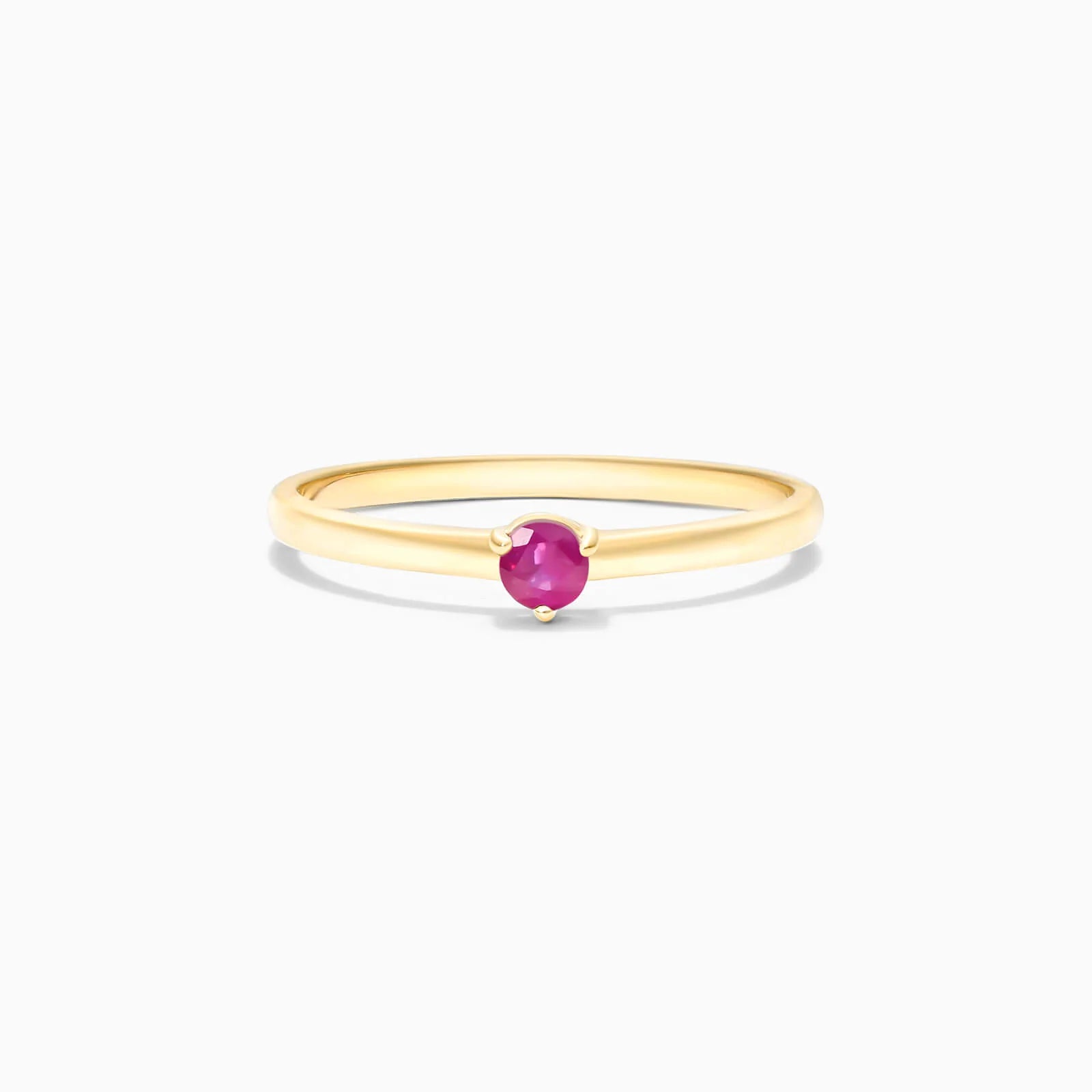 Anel De Ouro 18k Petite Rubi Solitario Delicado Luxo