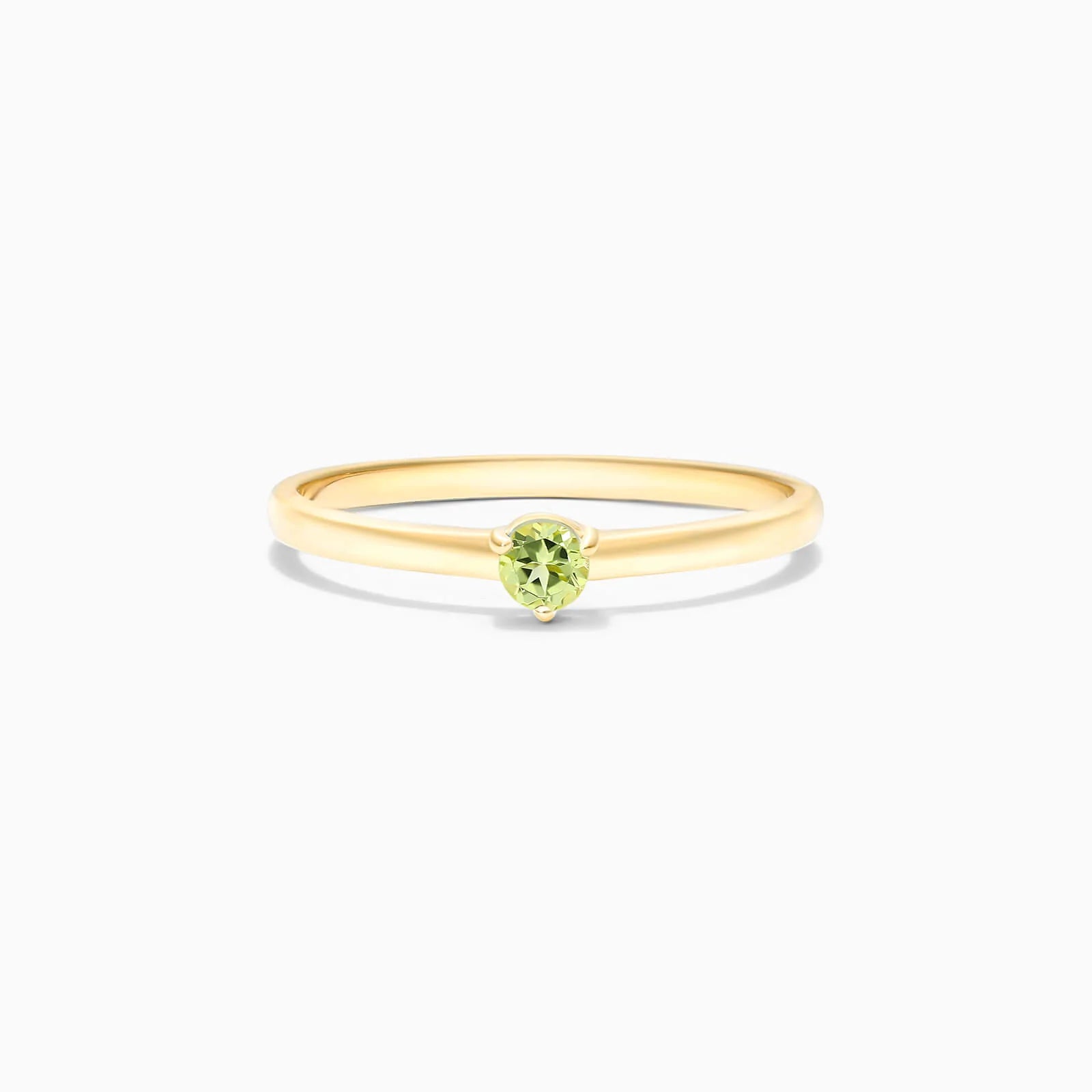 Anel De Ouro 18k Petite Peridoto Solitario Delicado Luxo