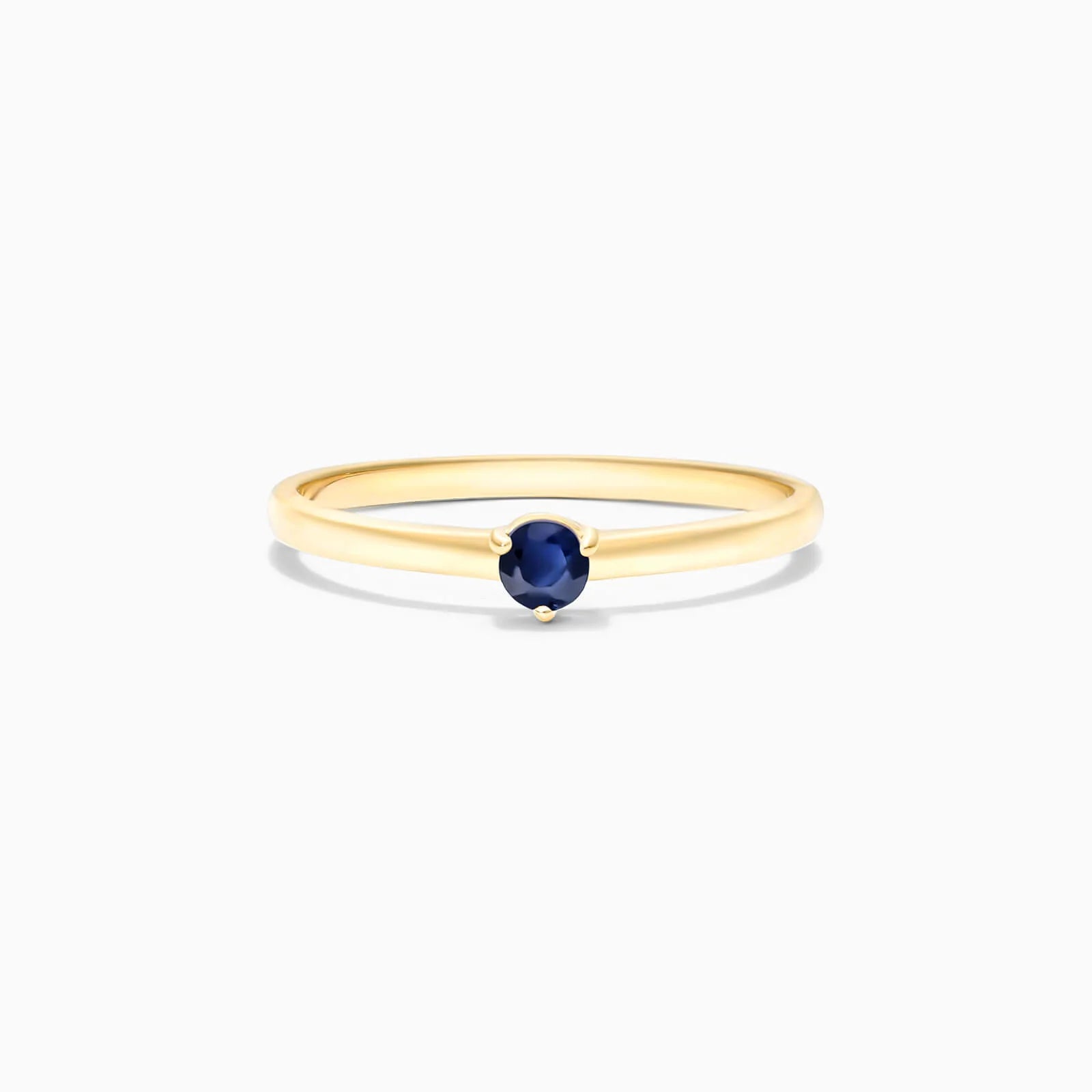 Anel De Ouro 18k Petite Safira Azul Solitario Delicado Luxo