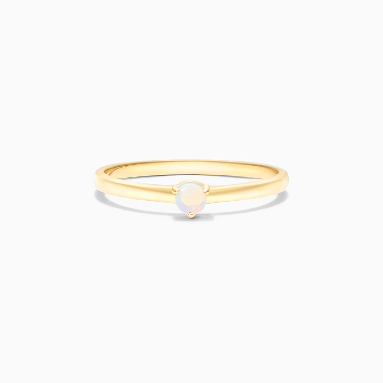 Anel De Ouro 18k Petite Opala Solitario Delicado Luxo