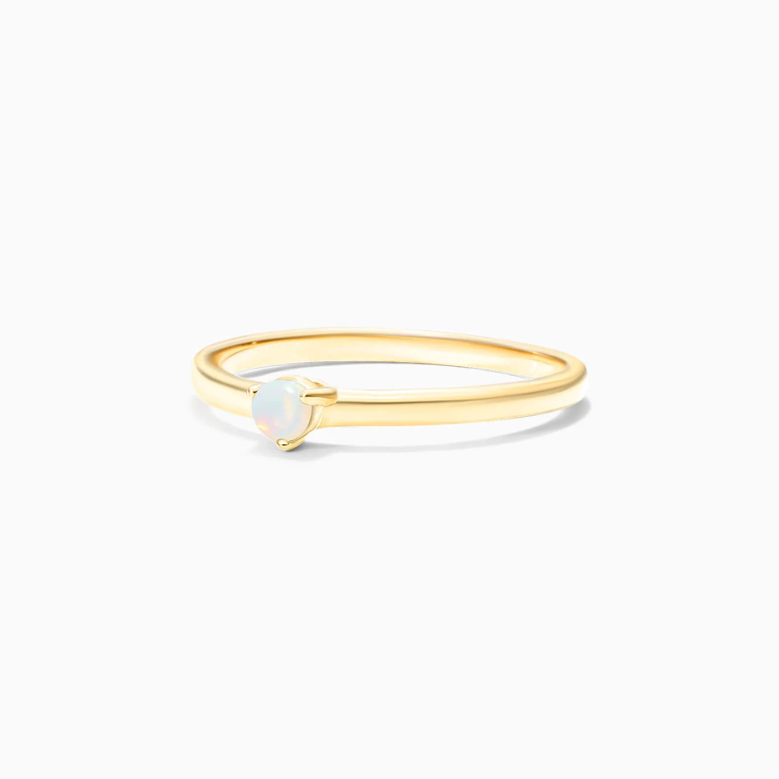 Anel De Ouro 18k Petite Opala Solitario Delicado Luxo