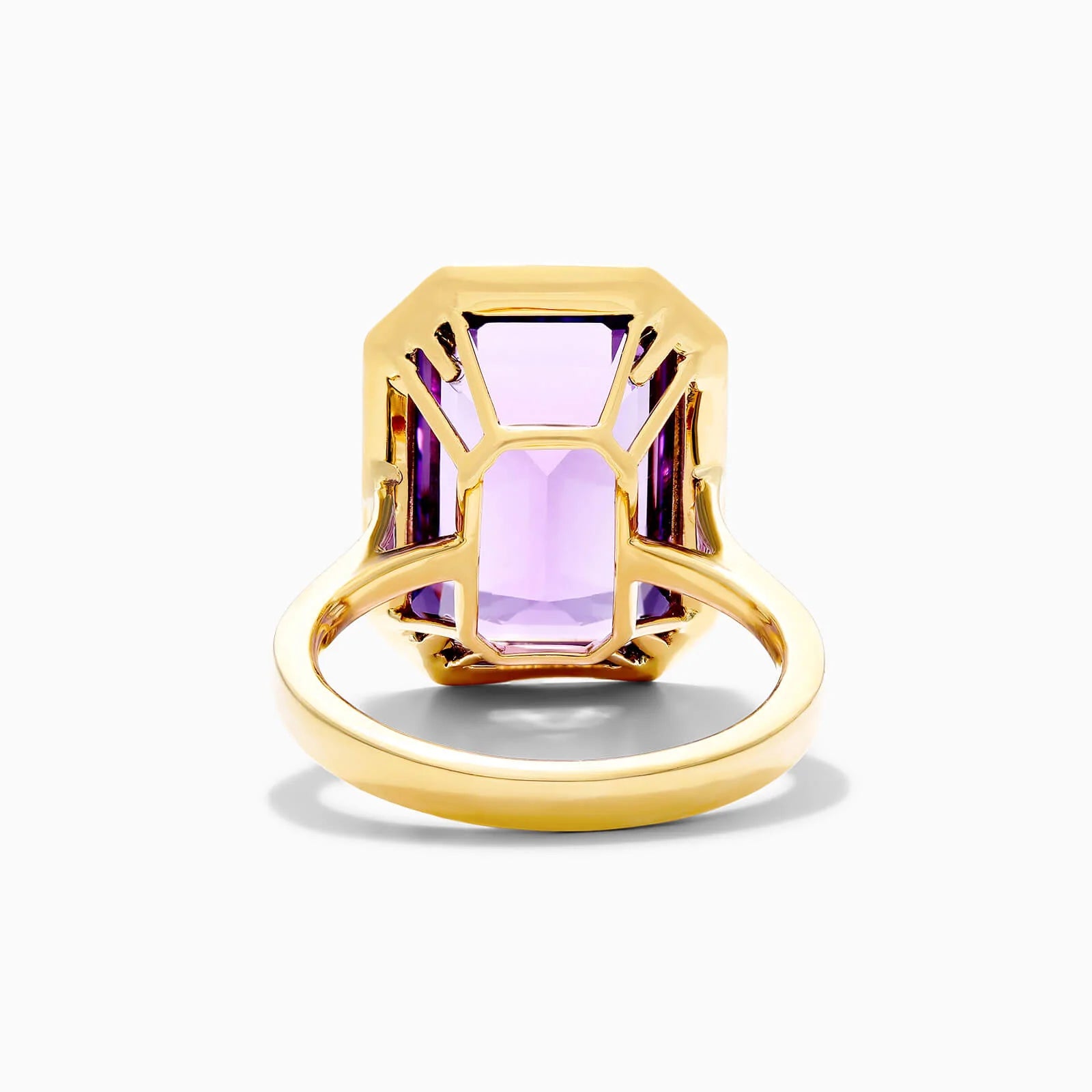 Anel De Moldura em Ouro 18k c/ Ametista Solitario de Luxo