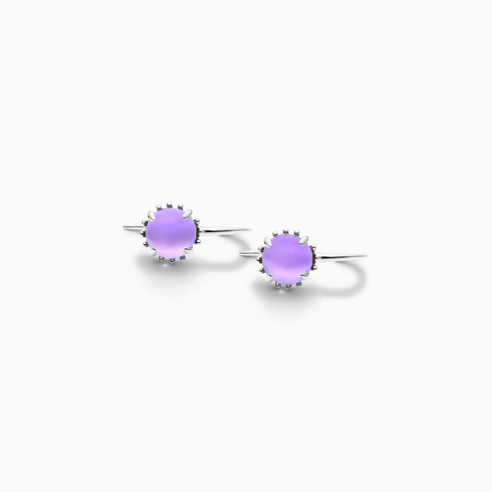 Brinco De Ouro 18k Feminino C/ Ametista Roxo Luxo Delicado