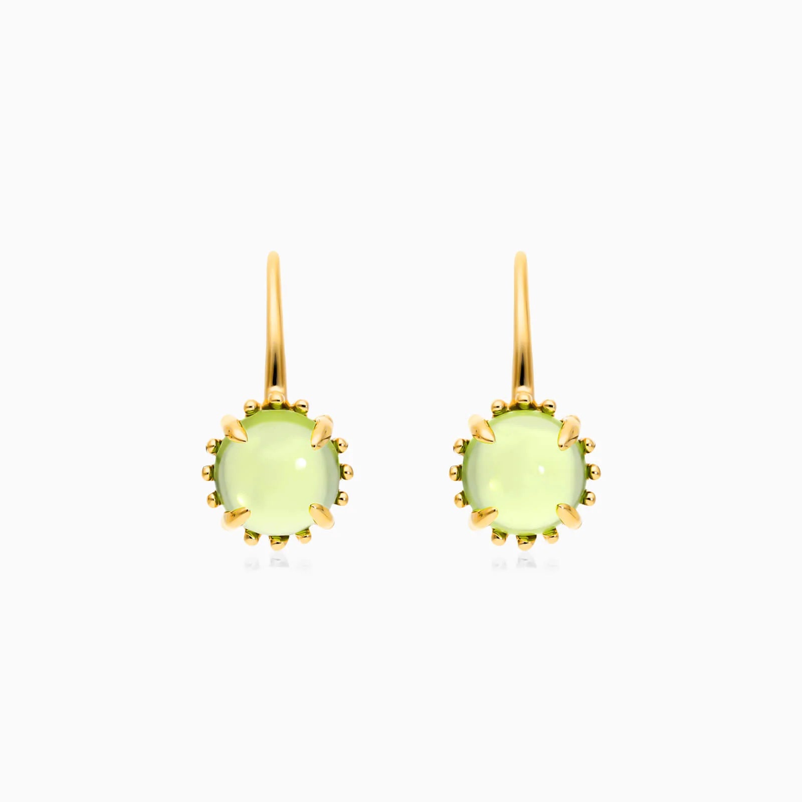 Brinco De Ouro 18k Feminino C/ Peridoto Luxo Delicado